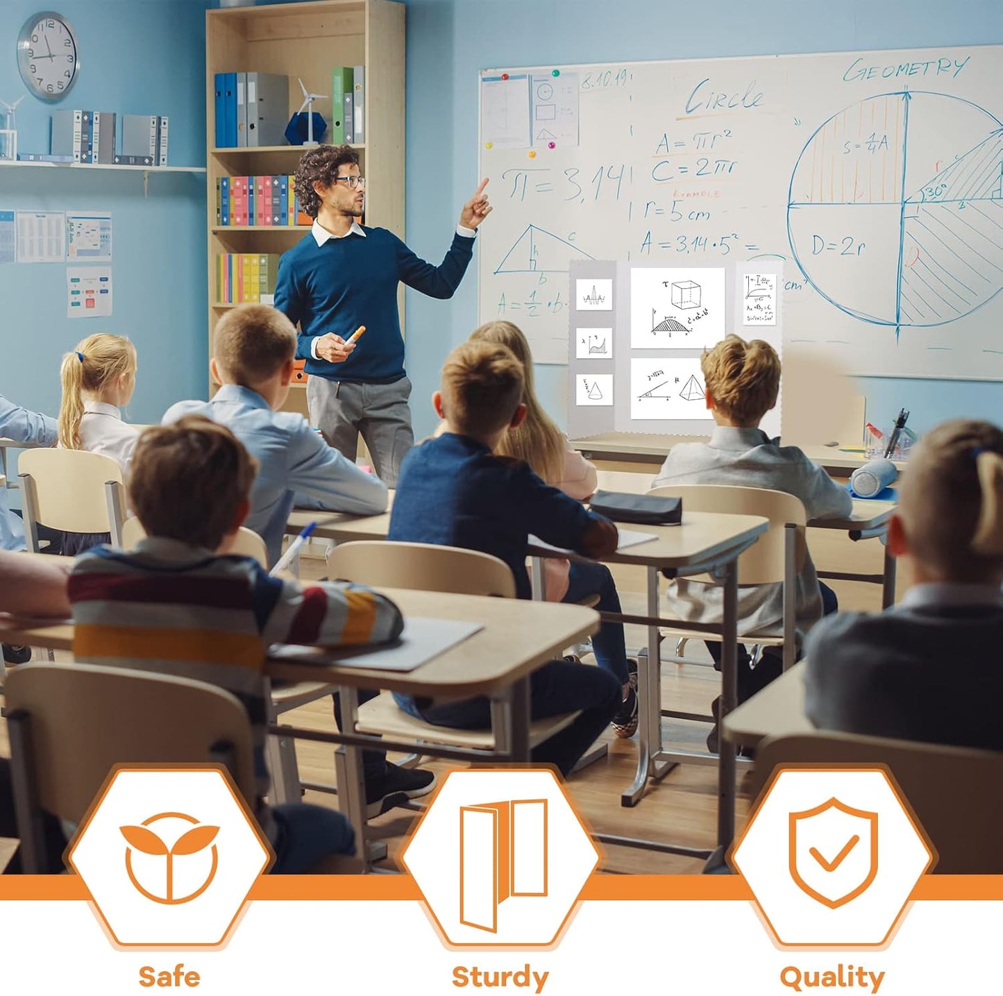 12 Pieces Tri Fold Poster Boards Bulk, Lightweight Science Display Boards, Trifold Presentation Display Board for Science Fair Project(14 x 22 Inch,White)