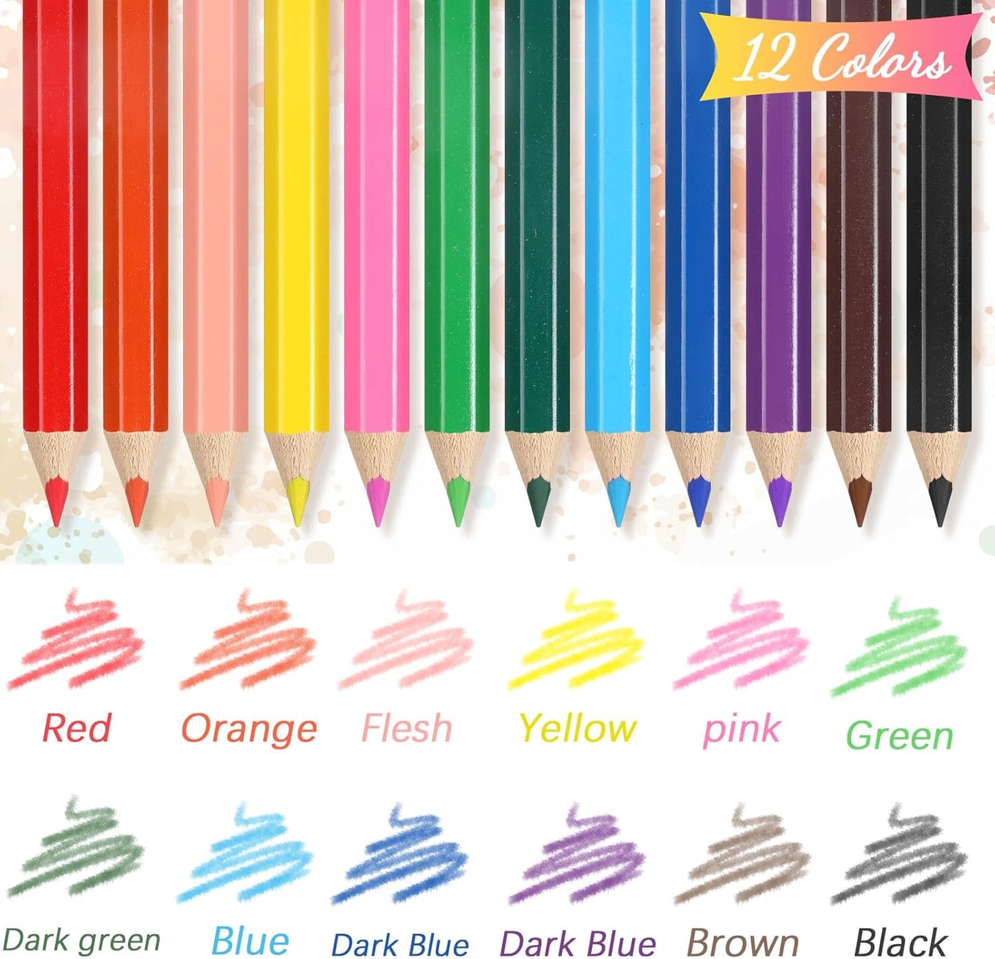 288 Pcs / 24 Boxes Mini Drawing Class Colored Pencils Bulk for Kid 3.5 Inch Back to School Supplies Portable Short Fat Per Set 12 Different Color with Sharpener Eraser Coloring Pencils