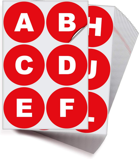 iSYFIX Red Vinyl Letters Stickers - 4 inch Self-Adhesive, A to Z, 4 of Each Letter - Premium Decal for Indoor & Outdoor, For Inventory, Storage, Organizing, Alphabet for Boxes, Toolbox, Lockers & More