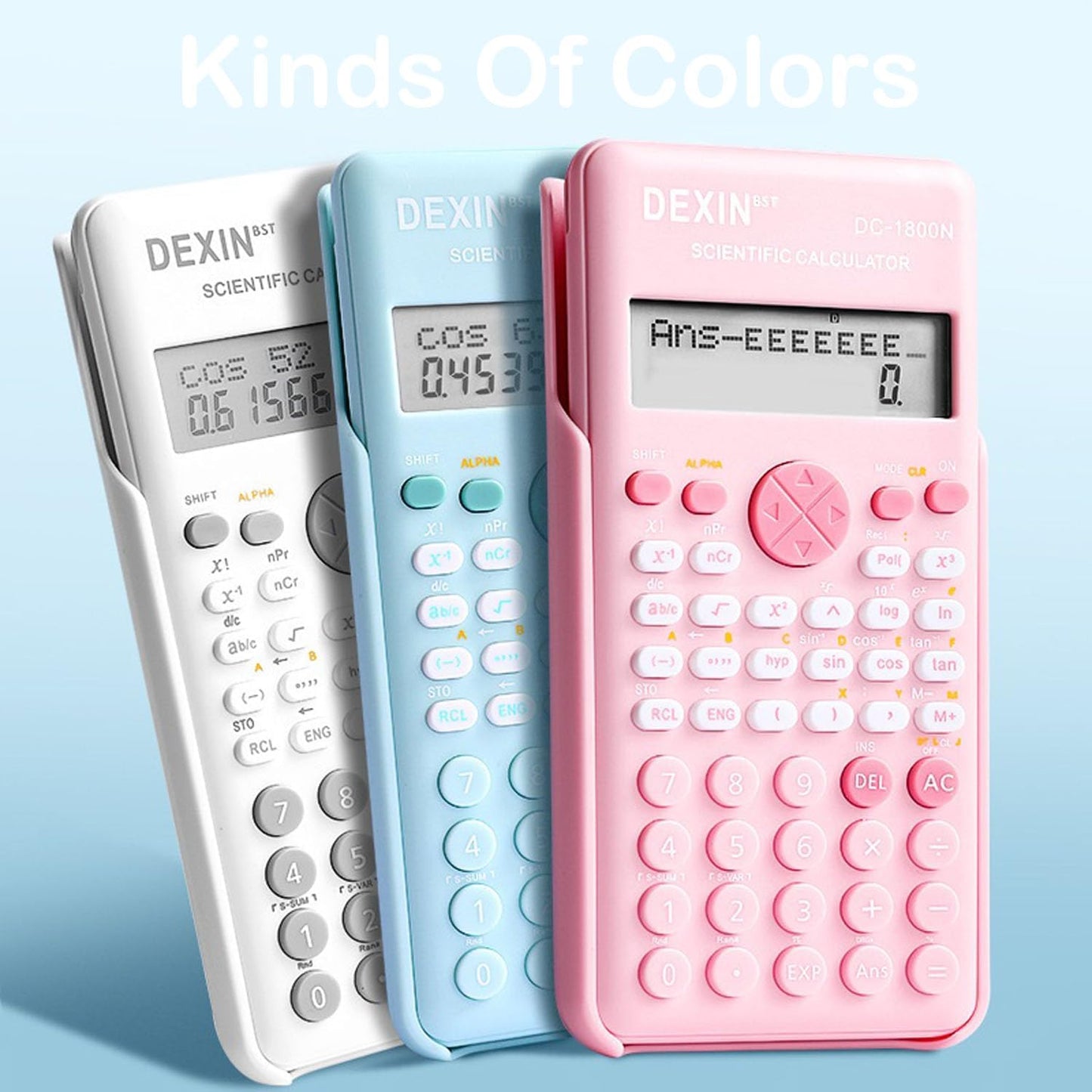 Scientific Calculators for Students, 240 Functions 2-Line Standard Scientific Calculator, Cute School Office Supplies，Math Calculator for School (Pink)