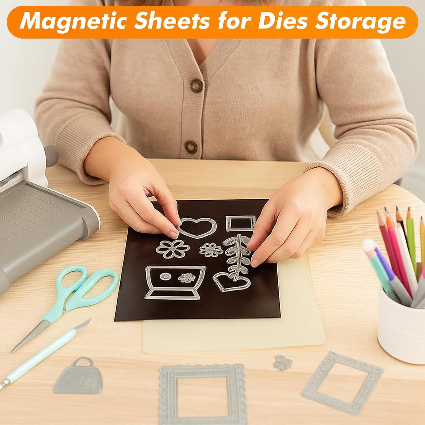 Adhesive Magnetic Sheets 8.5 x 11 Inch, 30 Packs Magnetic Sheets with Adhesive Backing - 0.5mm Thickness Flexible Magnet Sheets for Dies Storage, Craft Projects, Photos, School, Office