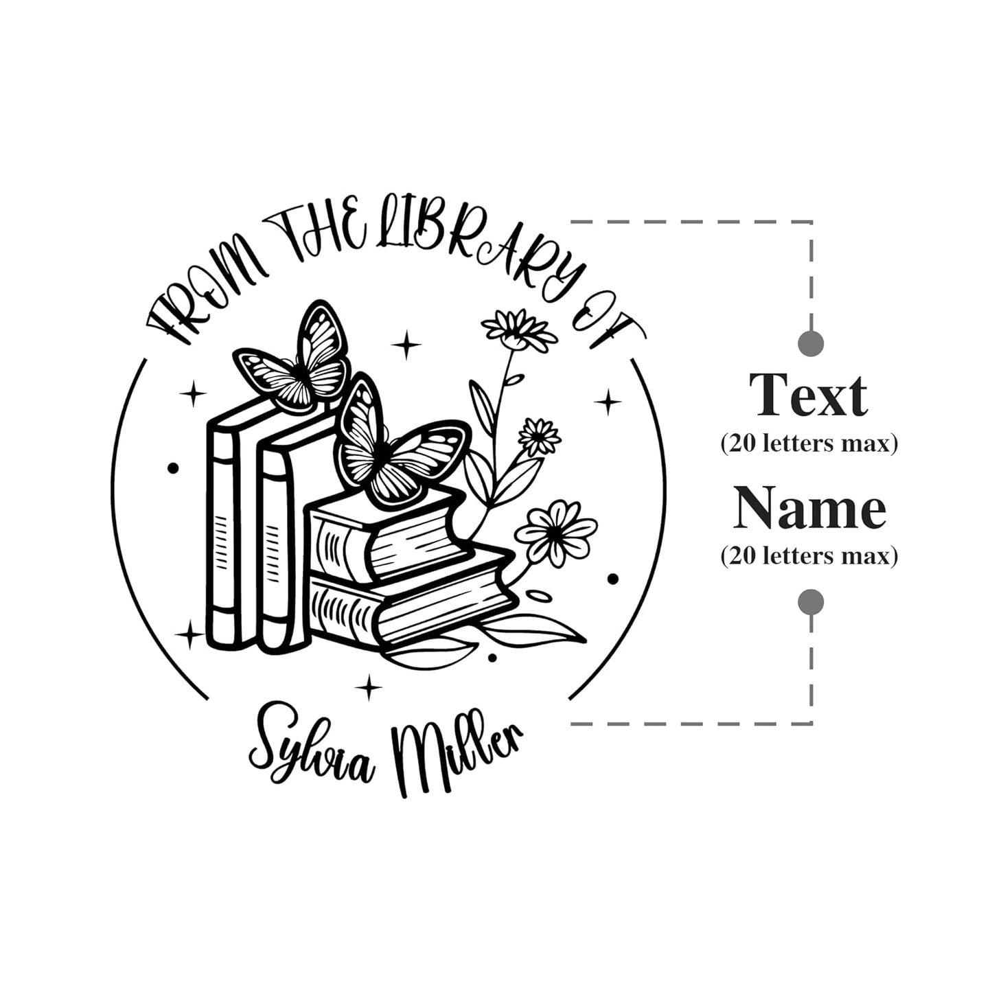 Book Embosser Custom Embosser Stamp with Your Name or Design Personalized Library Embosser Stamp Customized Books Business Cards Paper Documents Notebooks etc. (20)