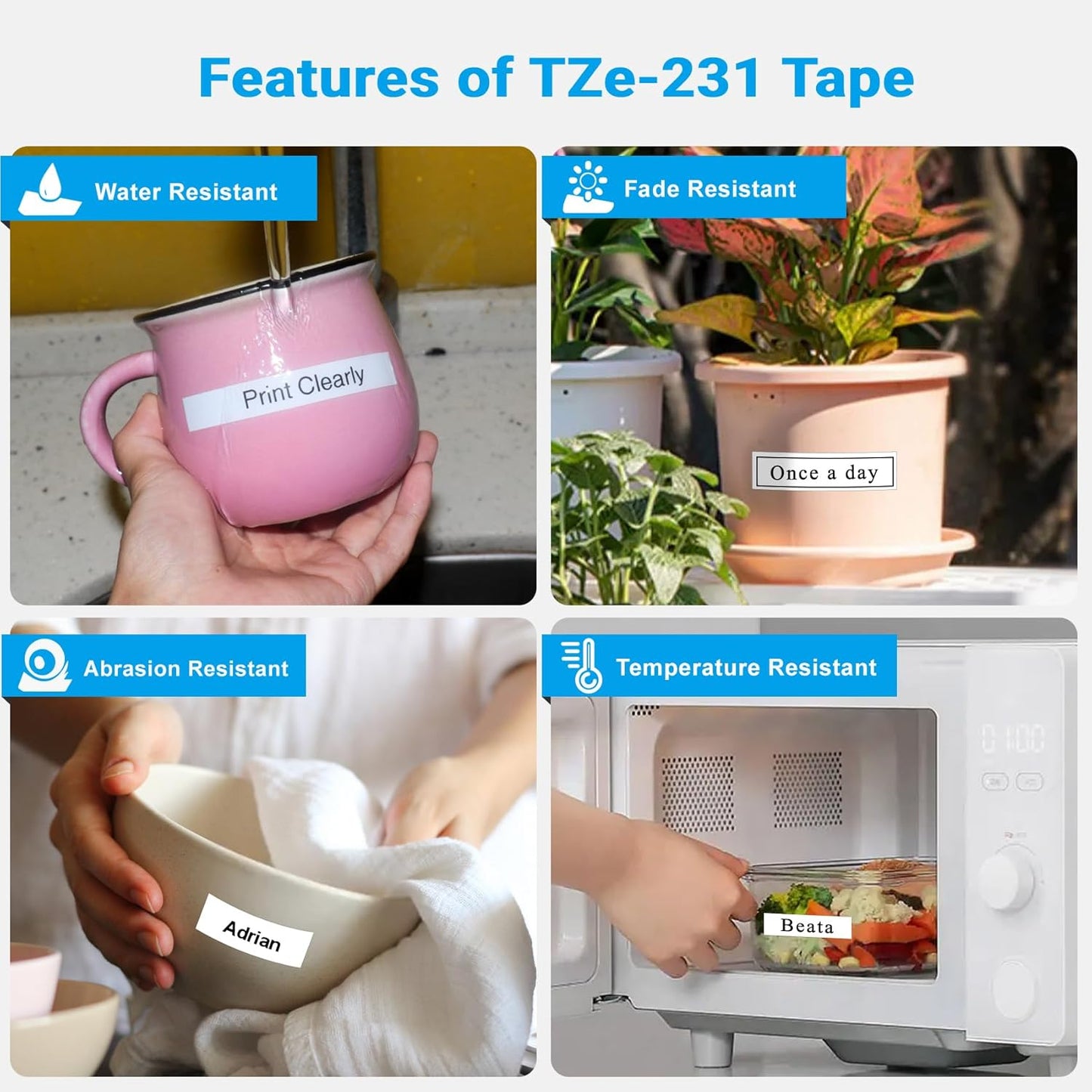 20Pack TZe-231 Label Maker Tapes Compatible with Brother P Touch Label Tape TZe231, TZ-231 12mm 0.47 Laminated White Refills Use for Brother PT-H110 D210 D220 D400 D600 PT-1900/1910