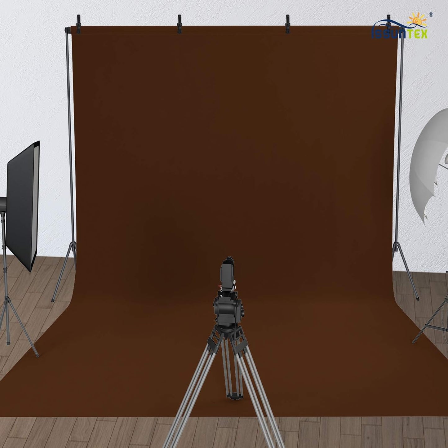 ISSUNTEX 5X7 ft/1.5X2.1 Meters Brown Background Photo Backdrop, Photo Studio, Collapsible High Density Screen for Video Photography and Television