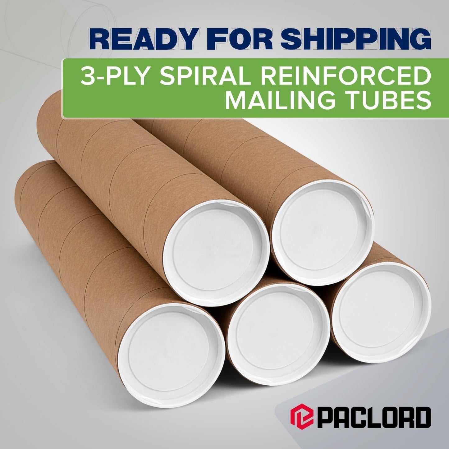 4" x 24" Reinforced Kraft Paper Mailing Tube, Pack of 1 Tube with 2 Caps – Secure USPS Approved Poster Tube – Cardboard Tube for Shipping and Storing Posters, Prints, Artwork, or Documents