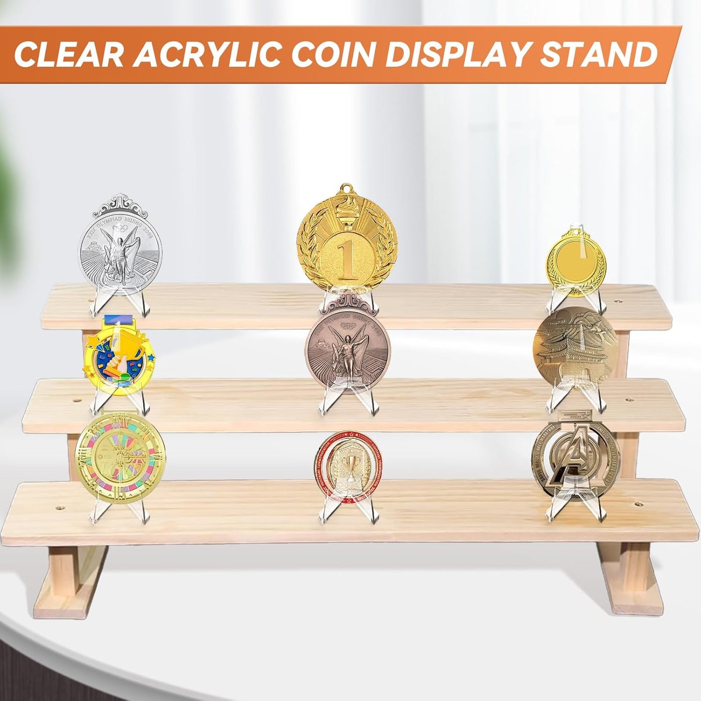 30 Packs Card Display Stand, Mini Clear Easel Stand Holder for Sports Coin Cards Reinforced Design Acrylic Versatile Use