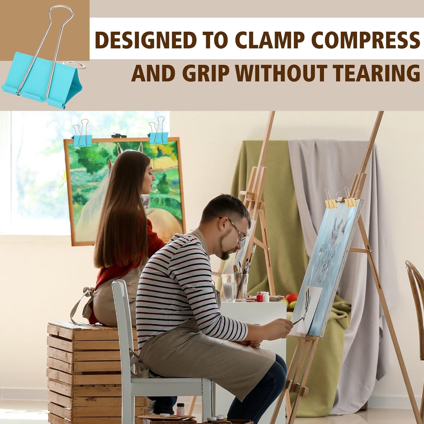 Jetec 48 Pcs 3 Inch Jumbo Binder Clips Extra Large Binder Clips Bulk Colored Big Heavy Duty Metal Giant Large Paper Clamps for Office and Home Supplies Organization Kitchen Food Bags Drawing