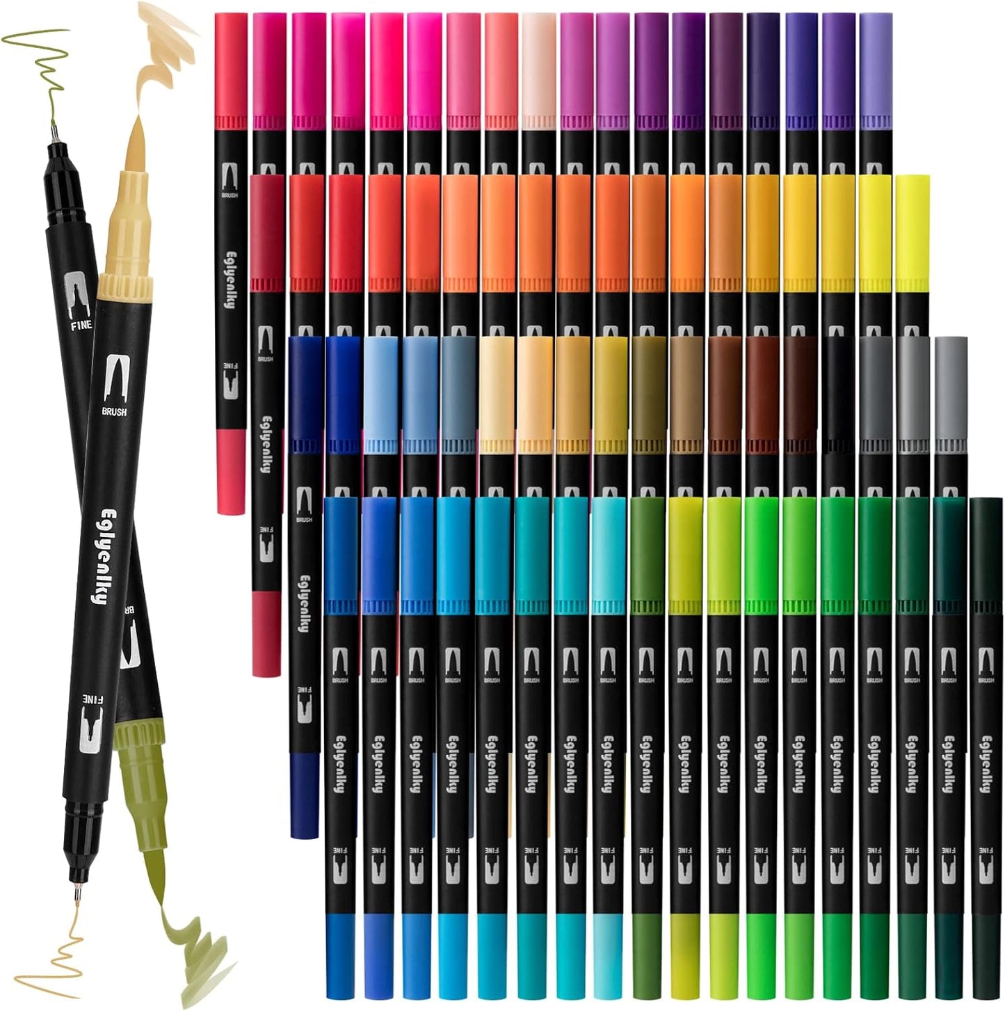 72 Markers Coloring Book for Adult, Dual Brush Marker Pens with Fine and Brush Tip for Kid Adult Artist Drawing Coloring Journaling Lettering Calligraphy