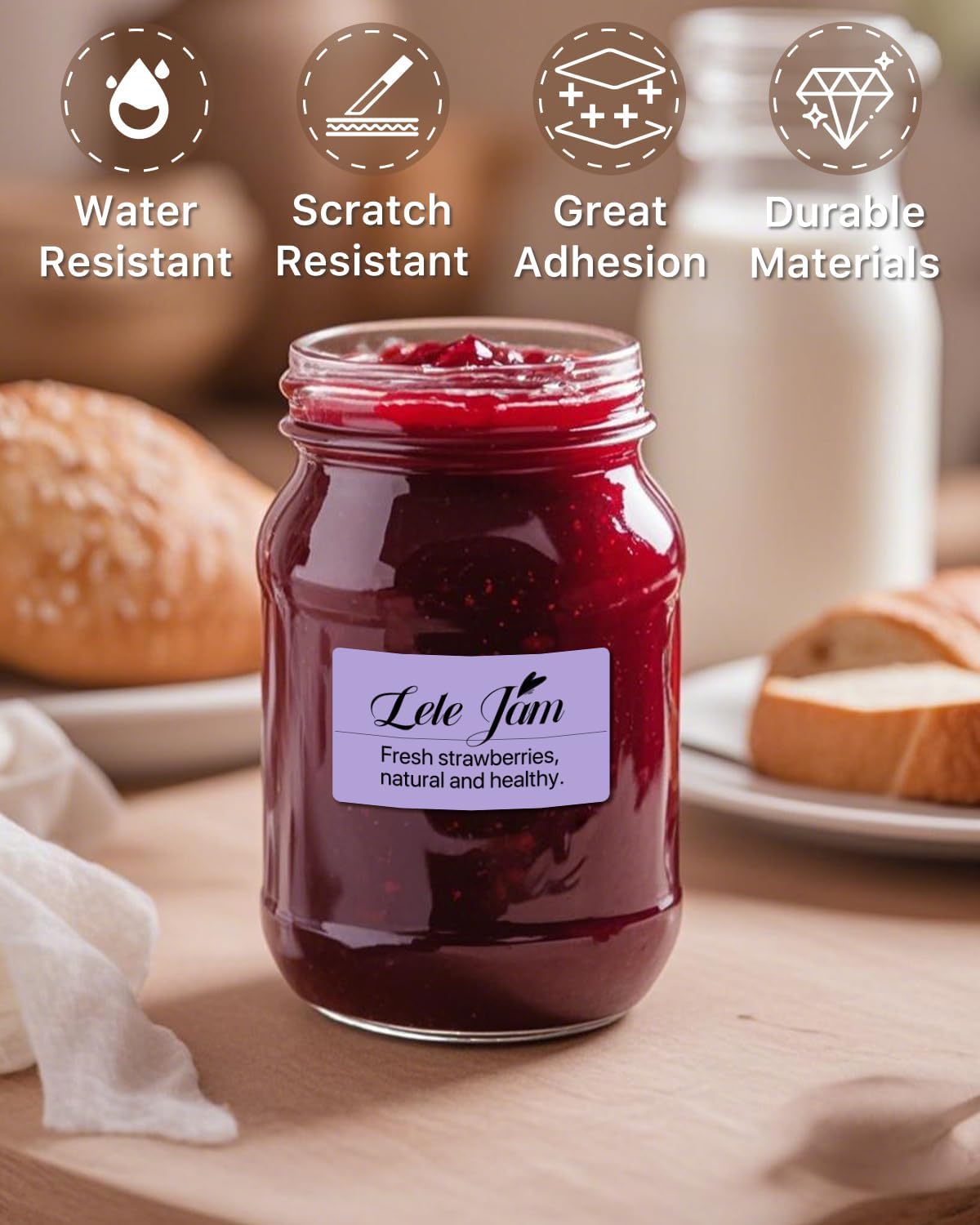 iEager 2.25x1.25 Inch Thermal Labels, Purple Durable Thermal Printer Stickers, Self-Adhesive Rectangle Shipping Label Printer Sticker for Barcode, Name, Address, 1000 Labels/Roll