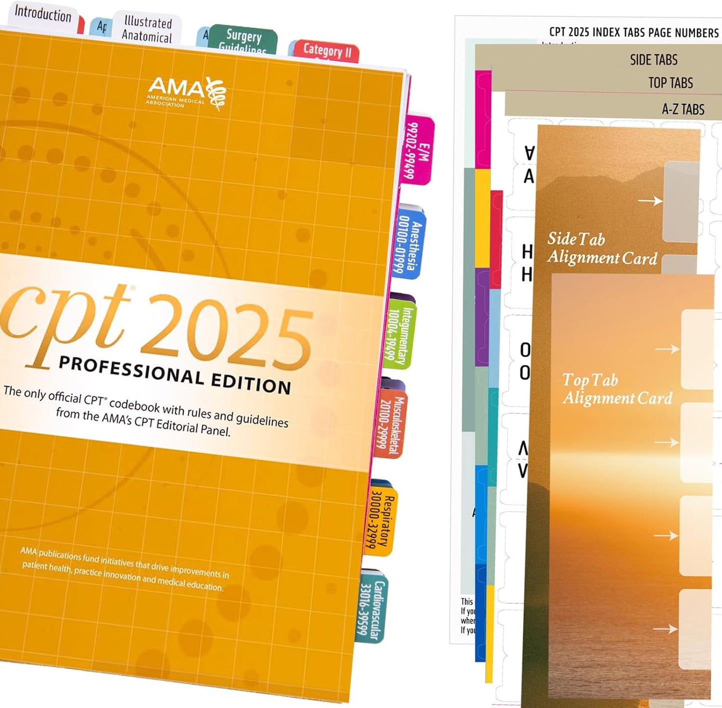 Index Tabs for CPT 2025 Professional Edition, Laminated and Color Coded CPT 2025 Code Book Tabs with Easy Installation and Aesthetic Design.