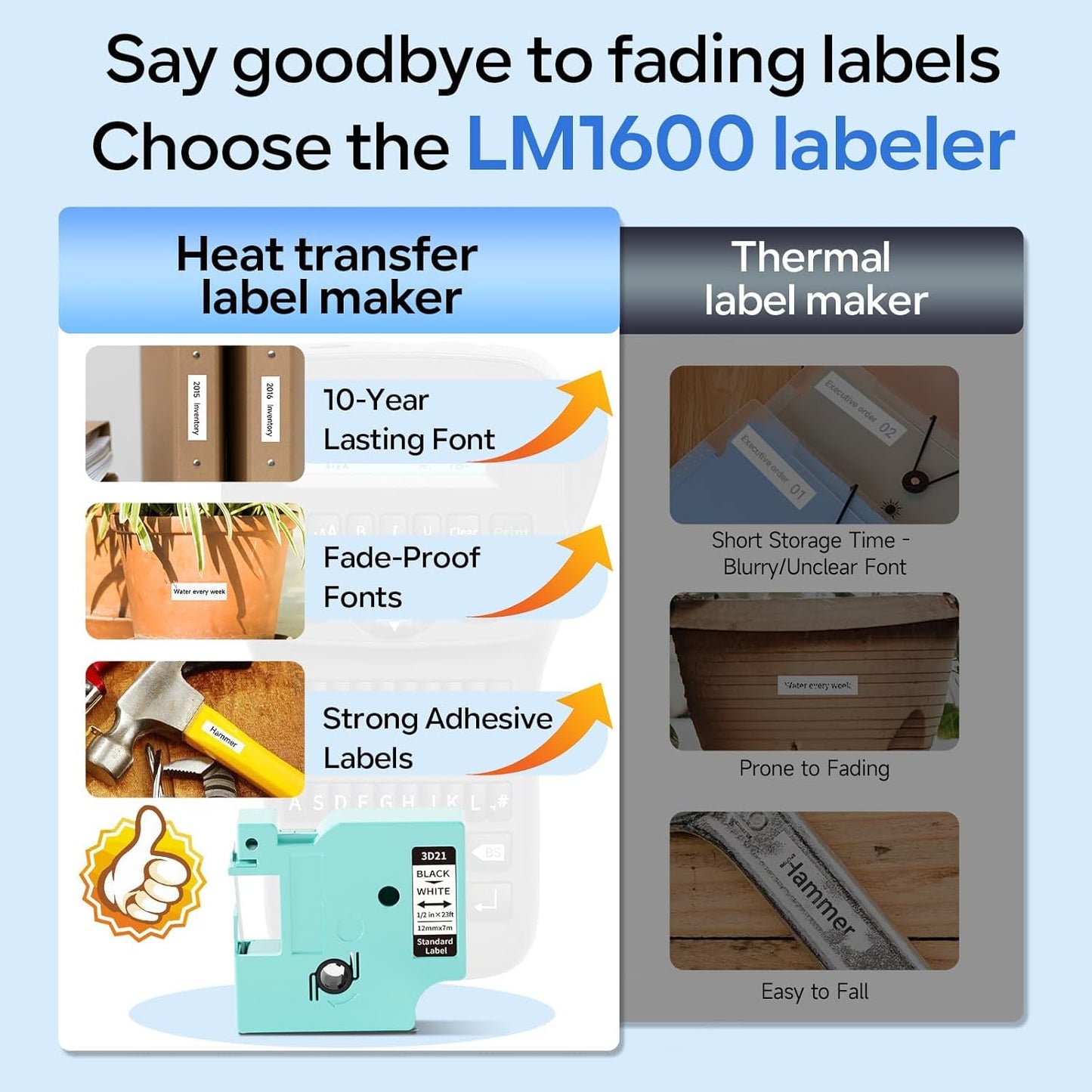 Label Maker Machine with-Tape, Rechargeable Label Makers Portable with Keyboard, LM1600 Heat Shrink Label Maker Waterproof-Labels, Cable Wire LabelMaker Labeler for Industrial Office Network