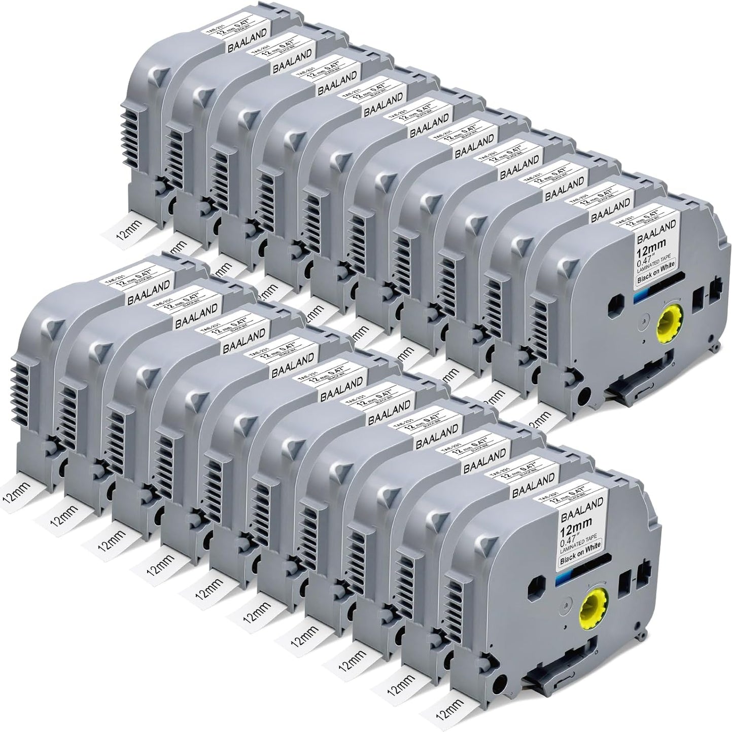 20-Pack Label Maker Tape Refills Replace for TZe-231 12mm 0.47 Laminated White Tze Tz Tape Compatible with Brother P Touch Label Maker PT-D210 PT-H110 PT-D220 PT-1880 1180 2030 Black Ink on White