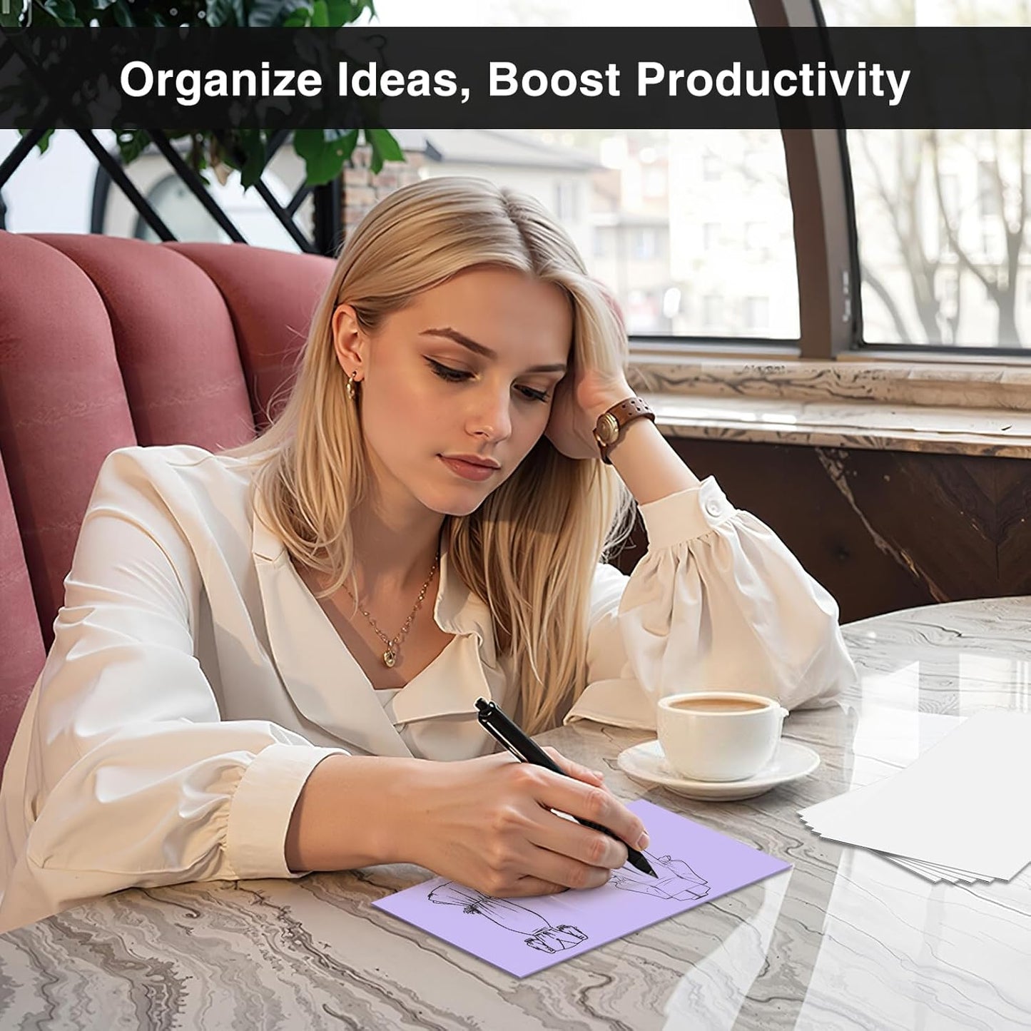 300 Count Blank Index Cards 3x5 Inch Purple Flash Cards Colored Cardstock, Unruled Note Cards Study Card Portable Learning Flashcards Ideal for Note Taking, Art Sketching, Office & School Supplies