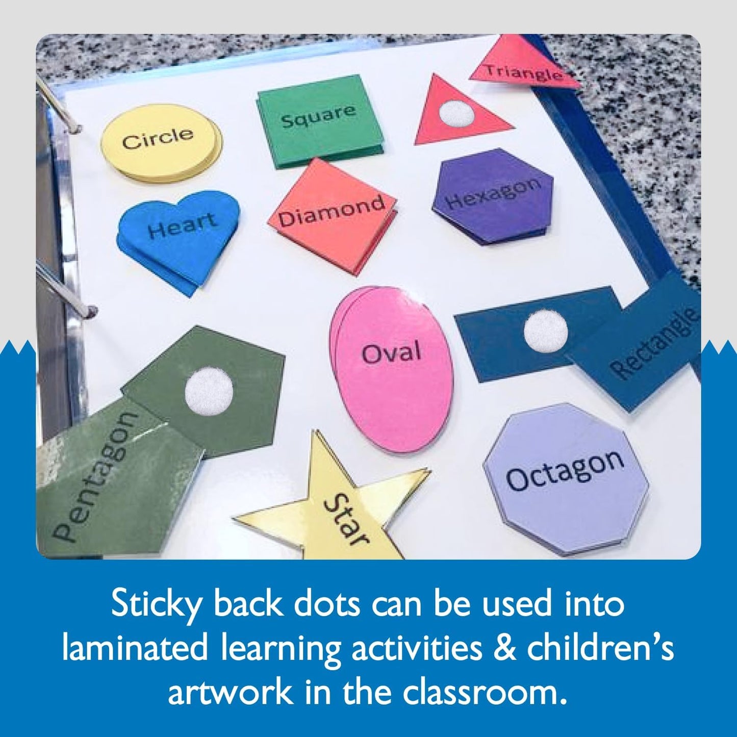 1/2-inch Diameter Hook and Loop Self-Adhesive Dots, 1440 per roll/Loop-Side Only (White)