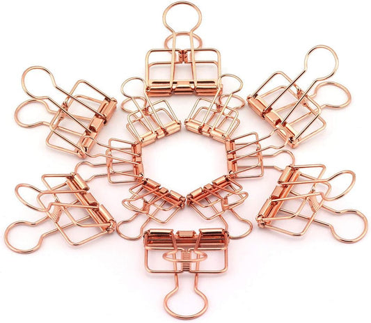 40-Pack Multi-purpose Metal Wire Binder Clip Set,20pcs 2.25 Inch & 20pcs 1.57 Inch Paper Metal Clips,for Home Office Supplier School Accessories - Rose Gold