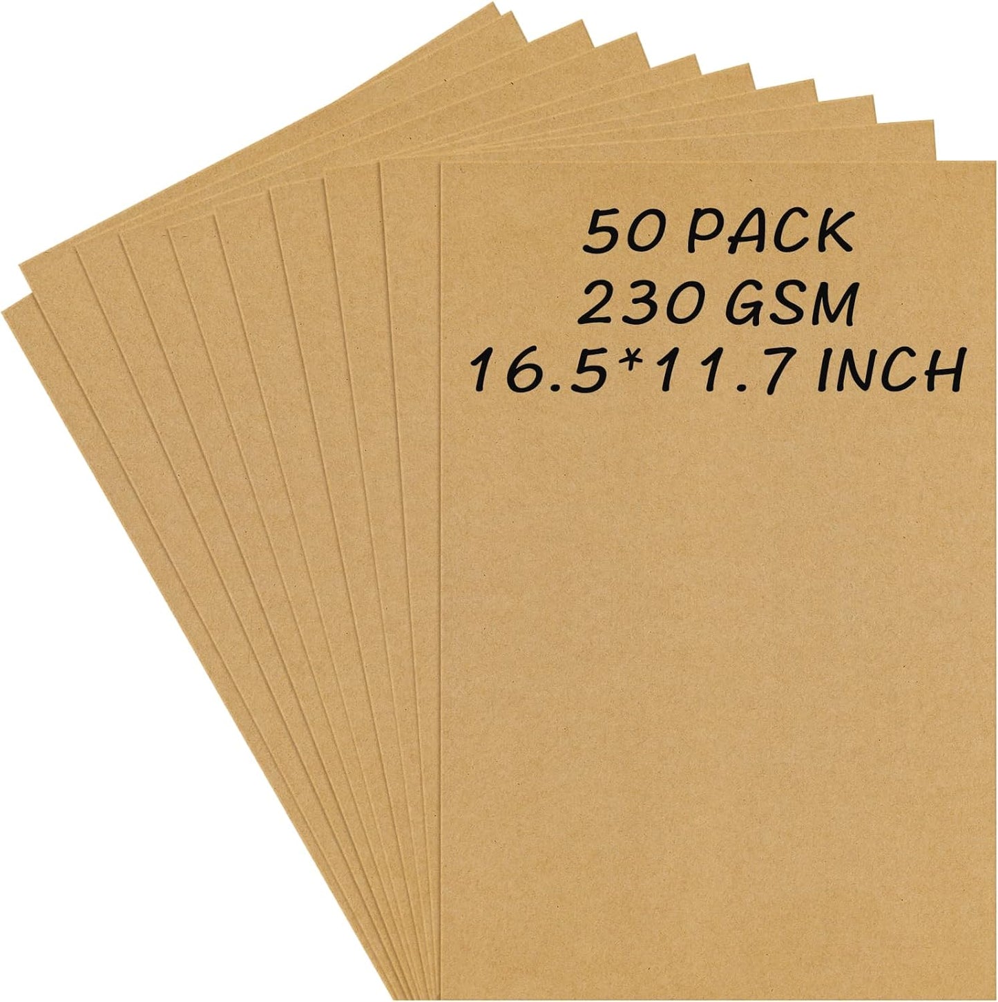 50 Pcs Kraft Brown Poster Boards, VinTS 11.7 * 16.5 Inches A3 Size Poster Board 230g Heavyweight Blank Display Board for School Arts, Classroom Crafts, Exhibits and Notices