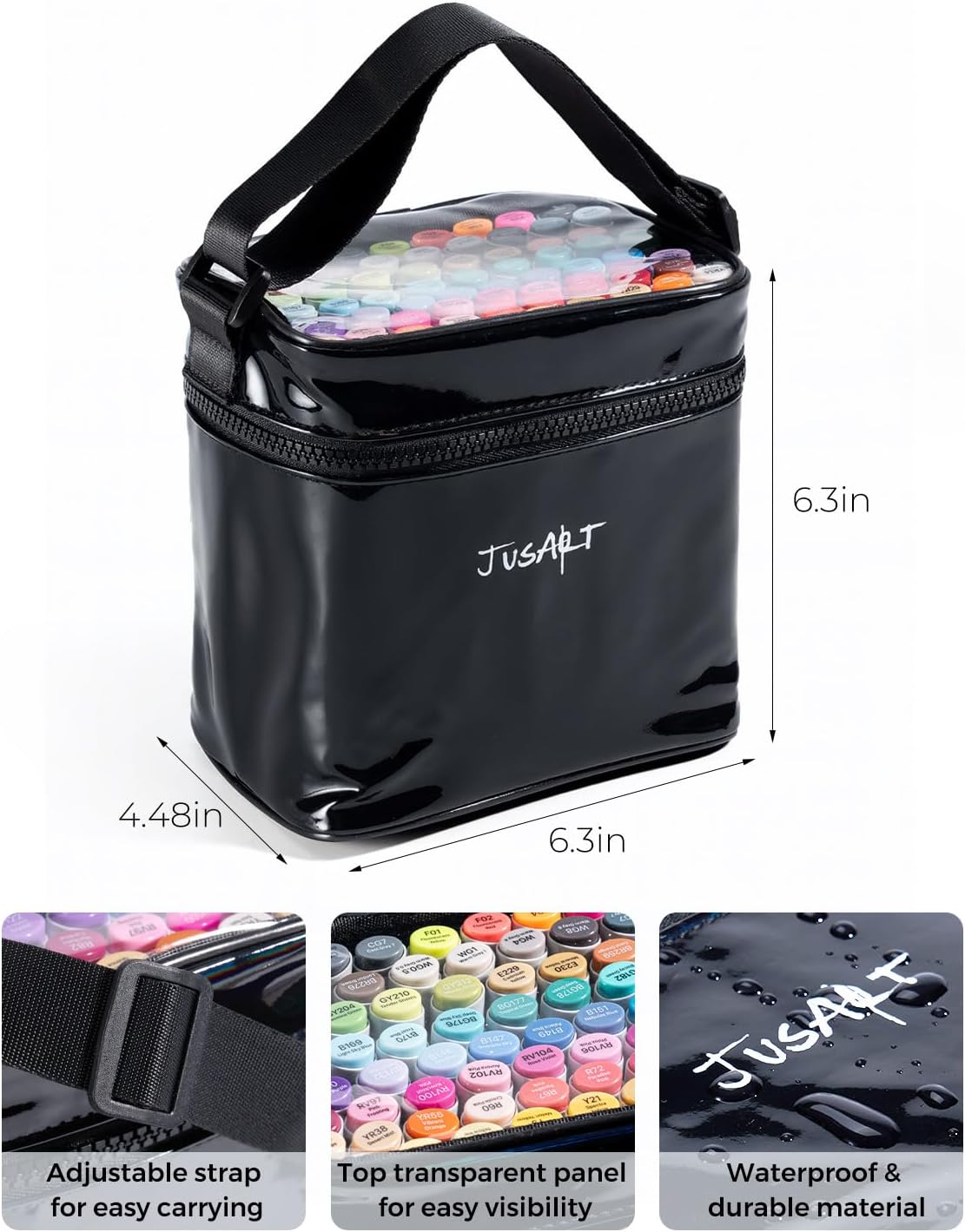 JusArt Alcohol Brush Markers, 72 Colors Dual Tip Art Markers with Brush & Chisel, Alcohol Based Marker Set for Adult Coloring Books, Drawing, Illustration, Sketching, No Bleed Ink Art Supplies