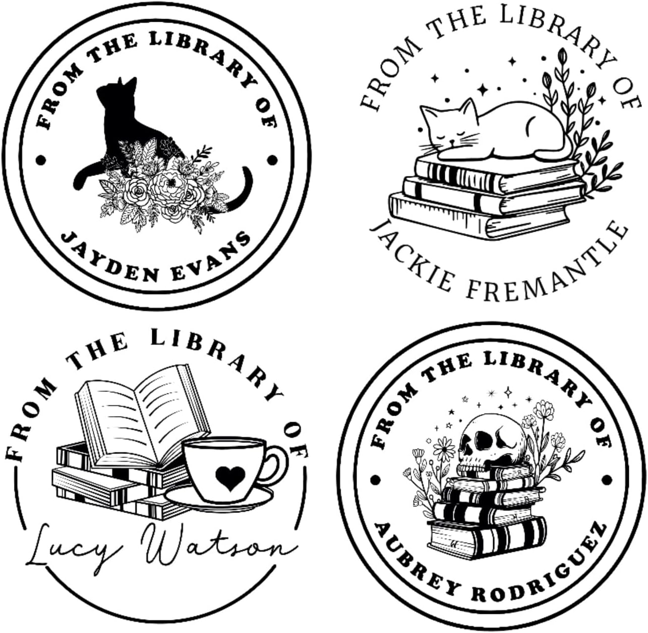 Book Embosser Personalized Teacher Stamp | Custom Ex Libris This Belongs to from The Library of | Classroom Kids School Label Reading Gift Tool | Wood Handle Self-Inking 1.6"