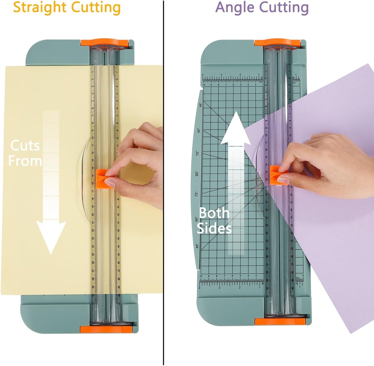 A4 Paper Cutter -12 Inch Paper Trimmer with 2pcs Replacement Blades with Safeguard Side Rulerfor Cut Gift Card,Coupon,Label, Cardstock,Photo
