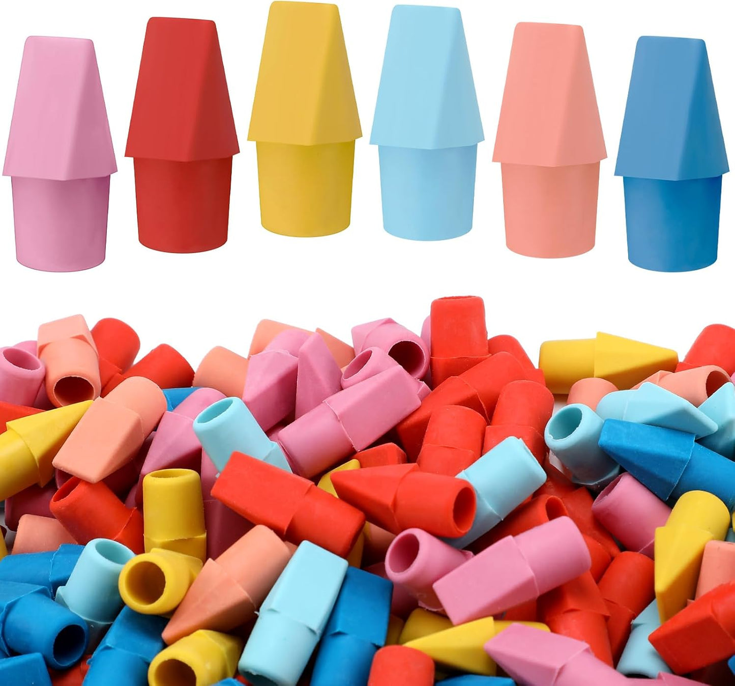 240 Pcs Pencil Top Erasers Cap Bulk Cute Pencil Toppers Erasers School Office Supplies for Students Teachers Art School Office Classroom Supplies(Bright Colors)