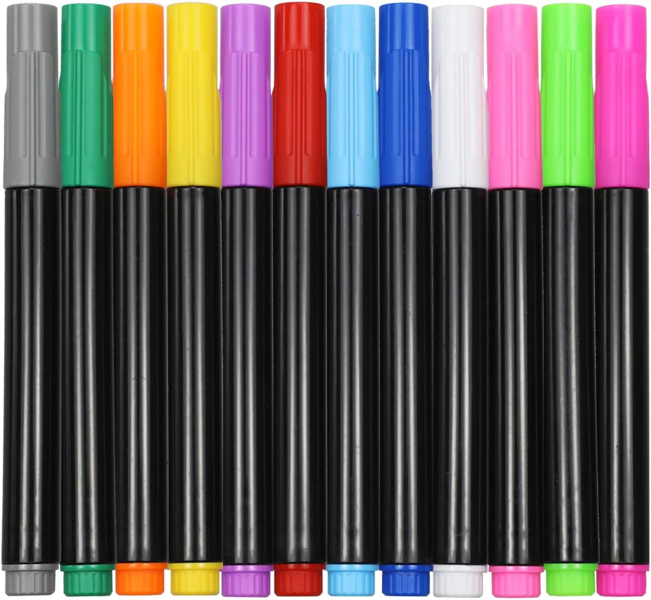 12-Color Markers for LED Note Board with Colors, Compatible with Reusable Doodle Book, Light-Up Acrylic Message Boards,and LED Writing Boards, Neon Markers Erasable Pens
