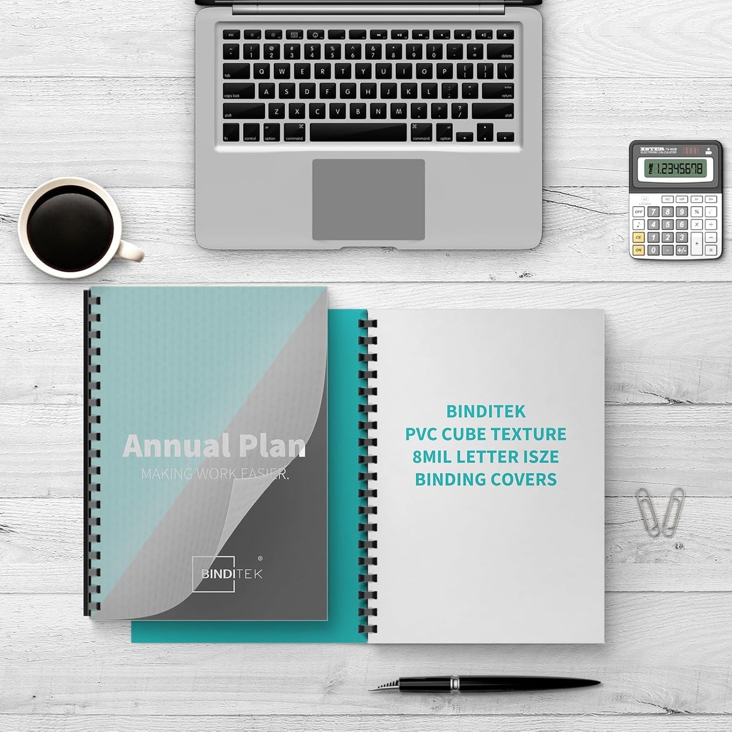 Binditek 100 Pack Plastic Binding Comb Spines, 9/16 Inch Diameter, 105 Sheet Capacity, for Letter Size, Black, for Students and Coworkers