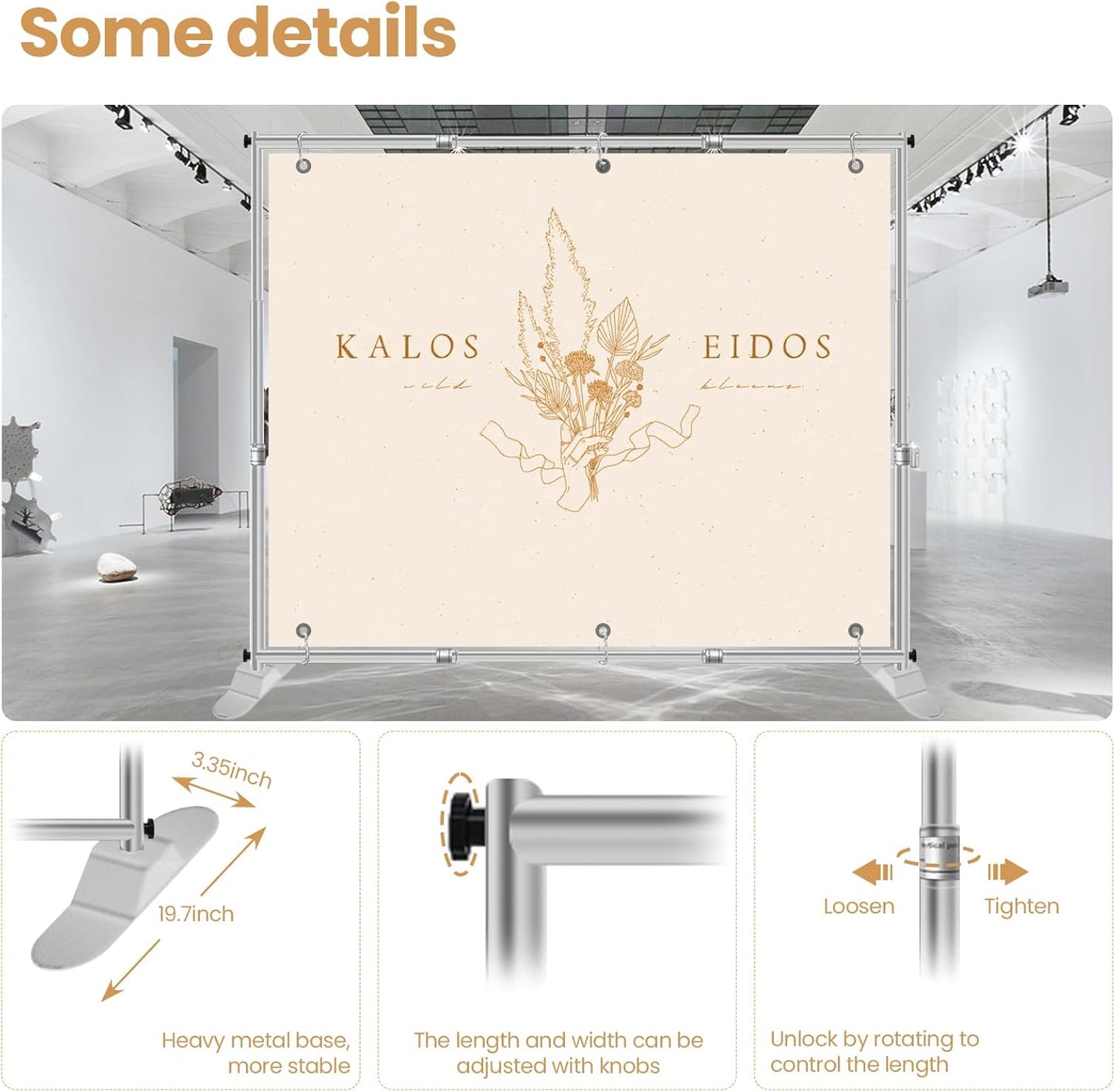 Jiang&Rong 10x10ft Heavy Duty Backdrop Stand Kit - Adjustable Step and Repeat Photo Banner Stand for Photography, Trade Shows, Photo Booths, Events(Silver)