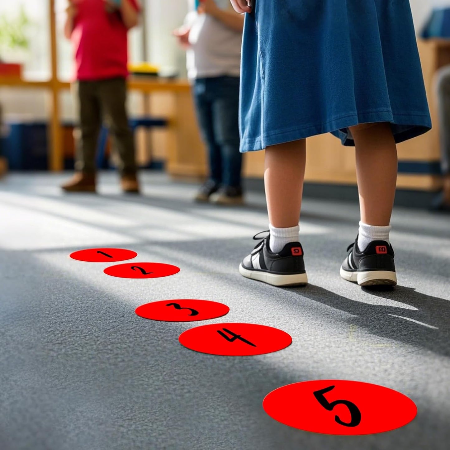 300 PCS Round Stickers 4 Inch Red Vinyl Circle Floor Dots Sticker Removable Self-Adhesive Colored Large Label Roll for Marking Inventory Organizing Classroom Line Up Spots