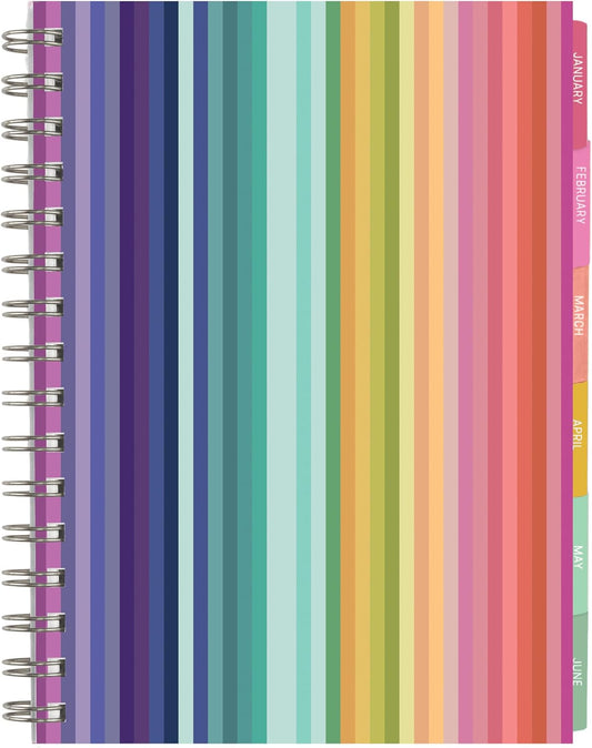 Inspired by Erin Condren A5 Undated Weekly & Daily Planner – 12-Month Spiral Agenda, Non-Dated Monthly Planner with Stickers, Spectrum Design (January 2025 - December 2025)