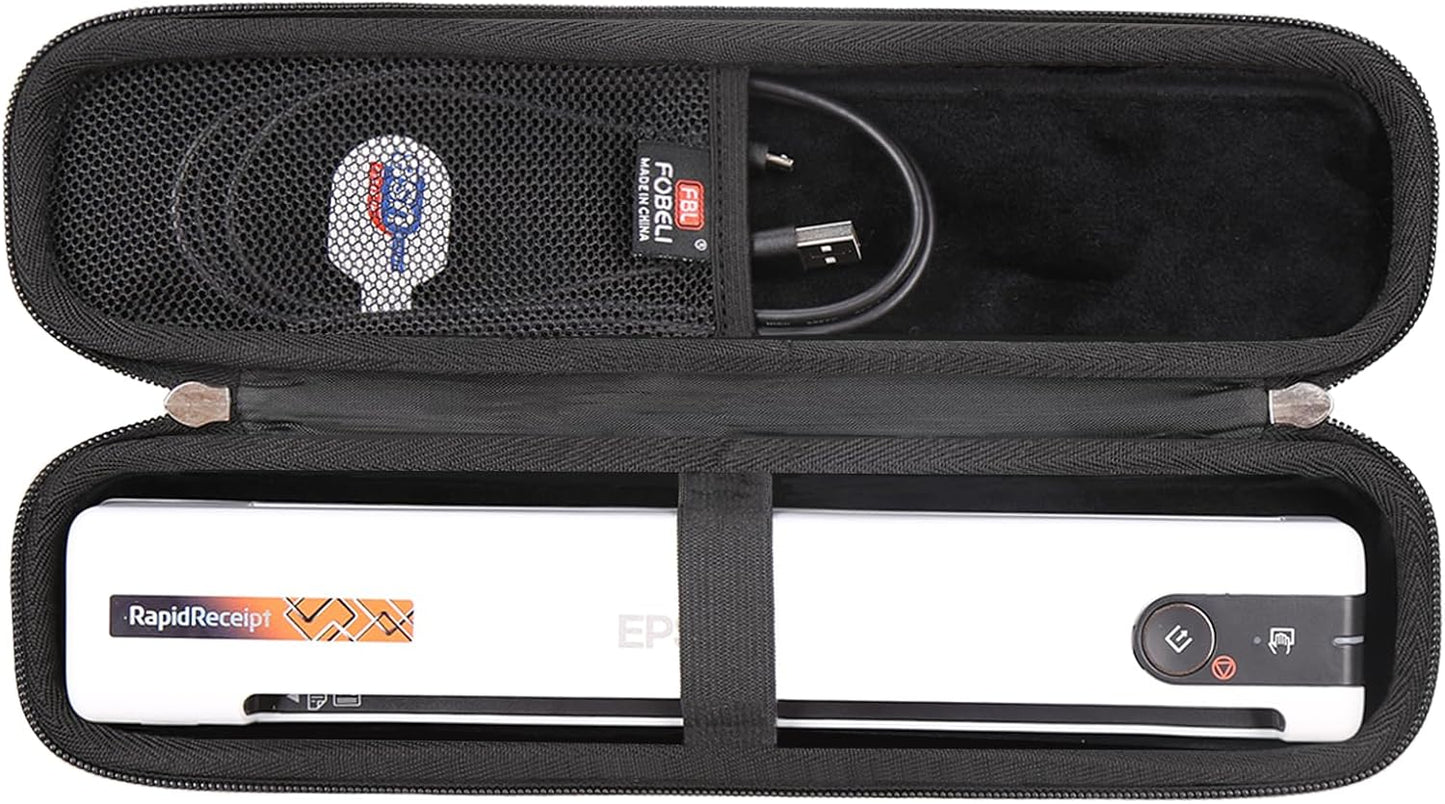 FBLFOBELI EVA Hard Carrying Case Compatible with Epson Workforce ES-50/ES-55R/ ES-60W/ES-65WR/DS-30/DS-70/DS-80W and Epson RapidReceipt RR-60/70W Portable Document Scanner (Case Only) (Black)