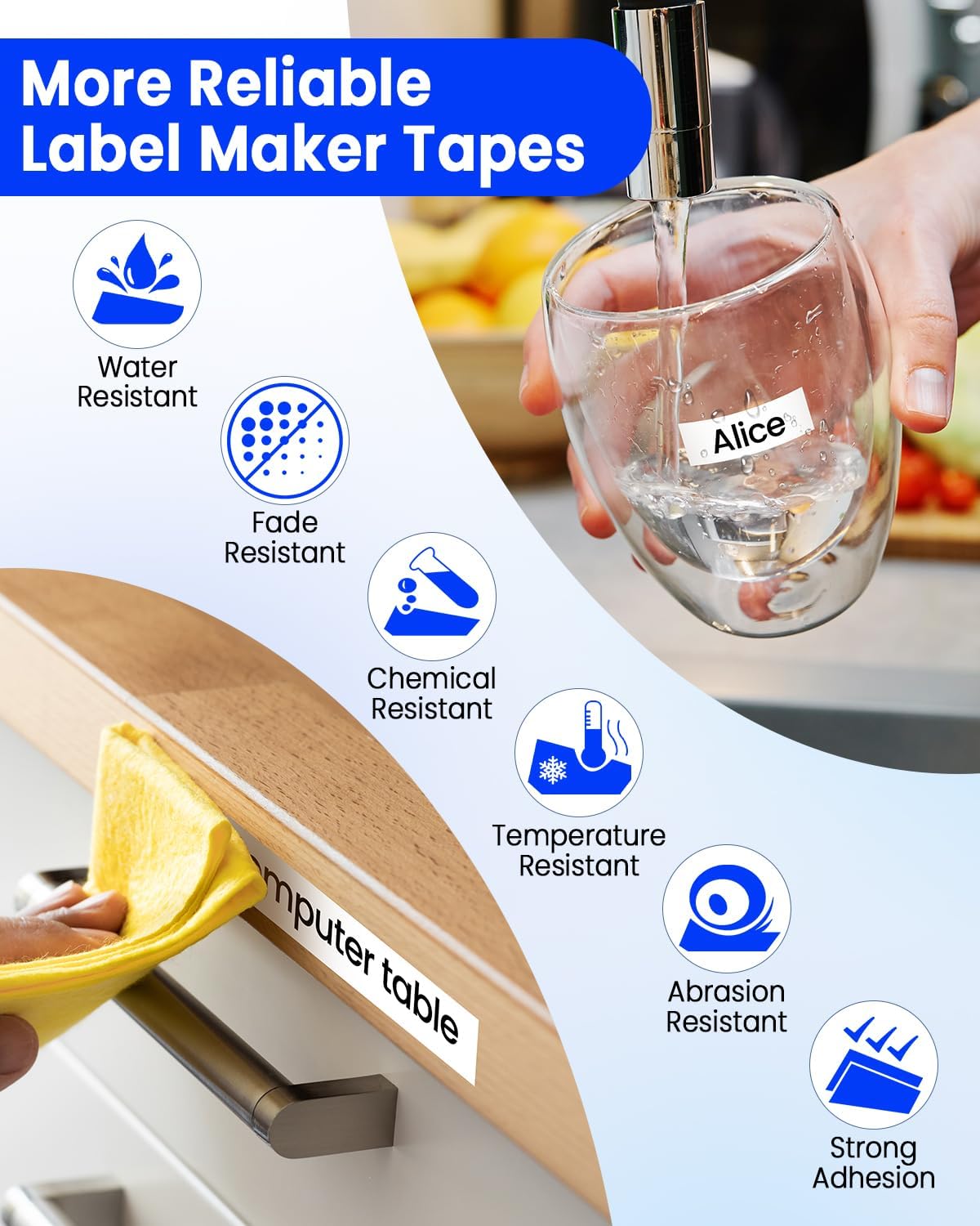 Airmall Replace for Brother Label Maker Tape TZe-231 TZe TZ Tape 12mm 0.47 Inch Laminated White TZe231 Black on White Compatible with Brother P-Touch 1/2" PT-D210 D220 H110 D400 D410 1280, 10-Pack