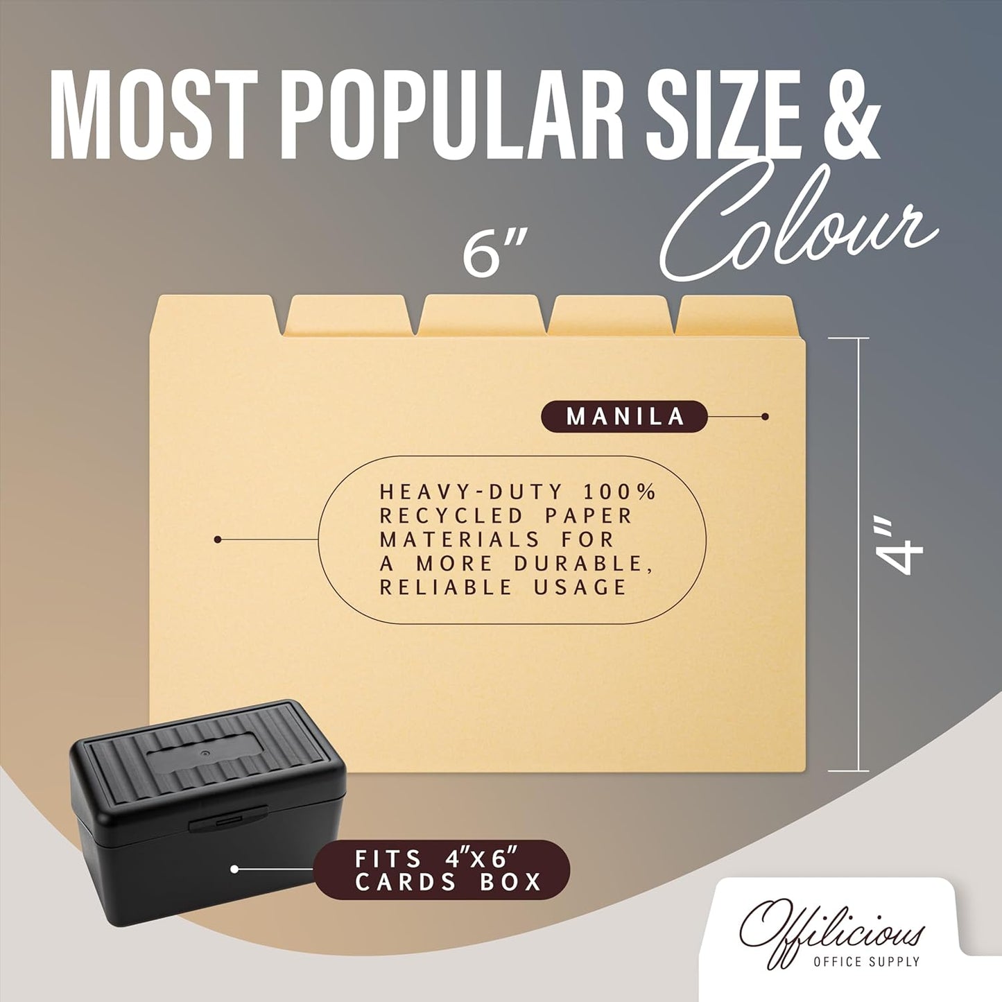 50 Manila Index Card Dividers with Tabs, 4x6 Blank, 108 Stickers - Monthly, Recipe & Greeting Card Dividers