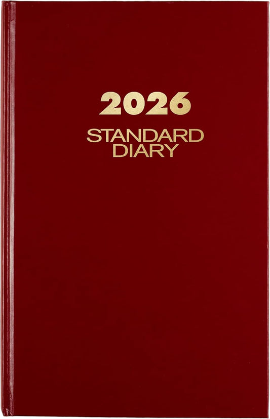 AT-A-GLANCE 2026 Diary, Standard Diary, Daily, 7-3/4" x 12", Large, 12-Month, Hardcover, Red (SD3761326)
