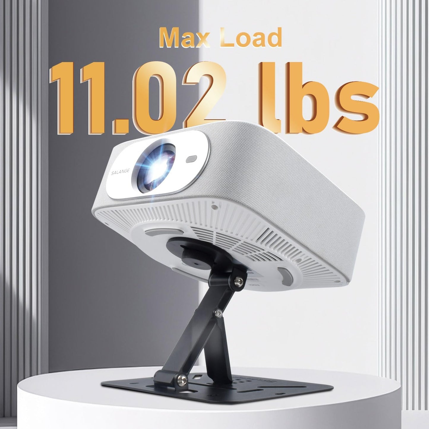 3-in-1 Projector Stand Table, Desk, Wall and Ceiling Mount with 1/4-Inch Screw, Foldable, Easy Setup, Compact Portable, Height Adjustable and Compatible with Most Projectors for Home,Outdoor,Office