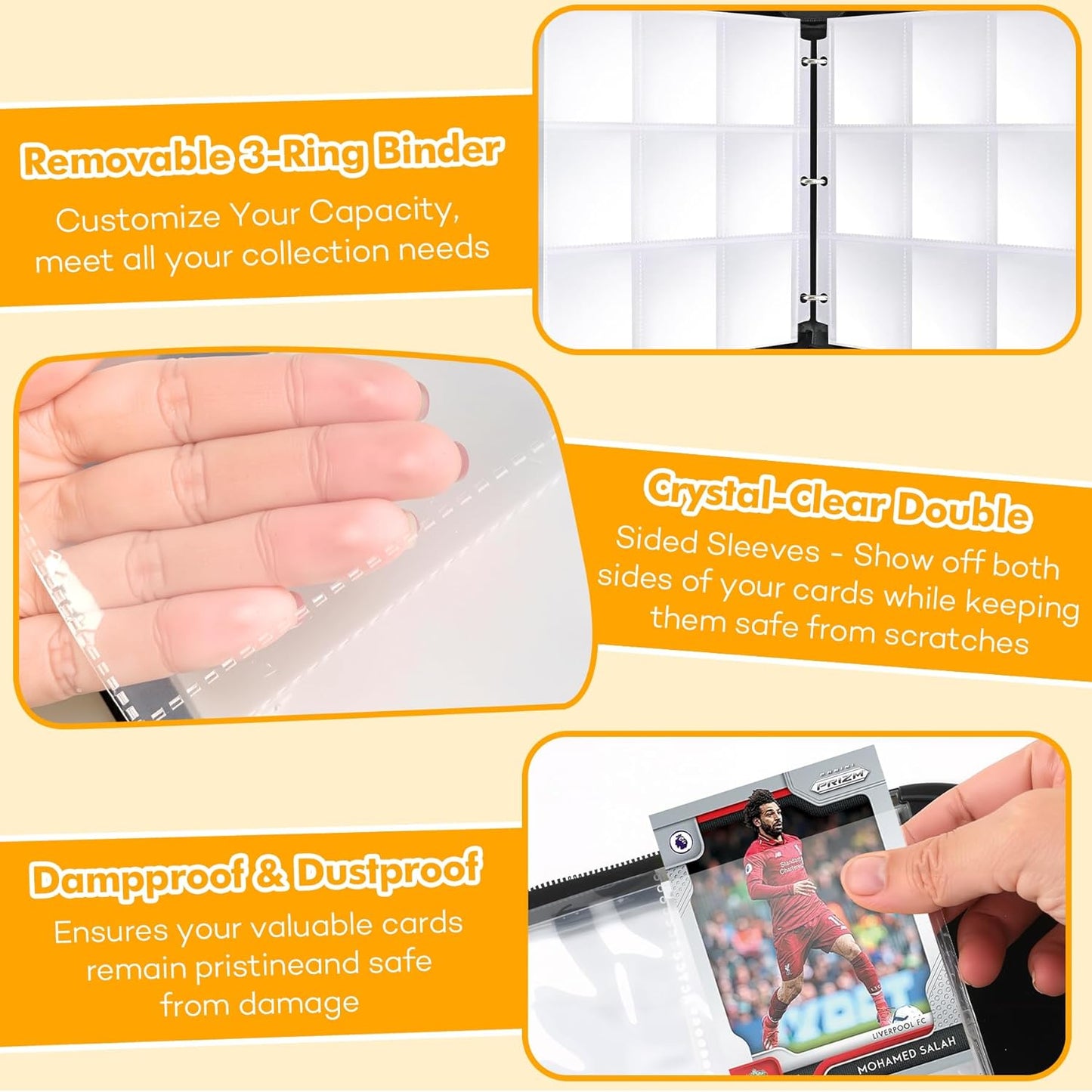 1080-Card Binder – 9-Pocket Trading Card Album with 60 Removable Double-Sided Pages, Water-Resistant PU Leather Zipper Case with Wrist Strap, Fits MTG & Sports Cards – Collector Gift Organizer