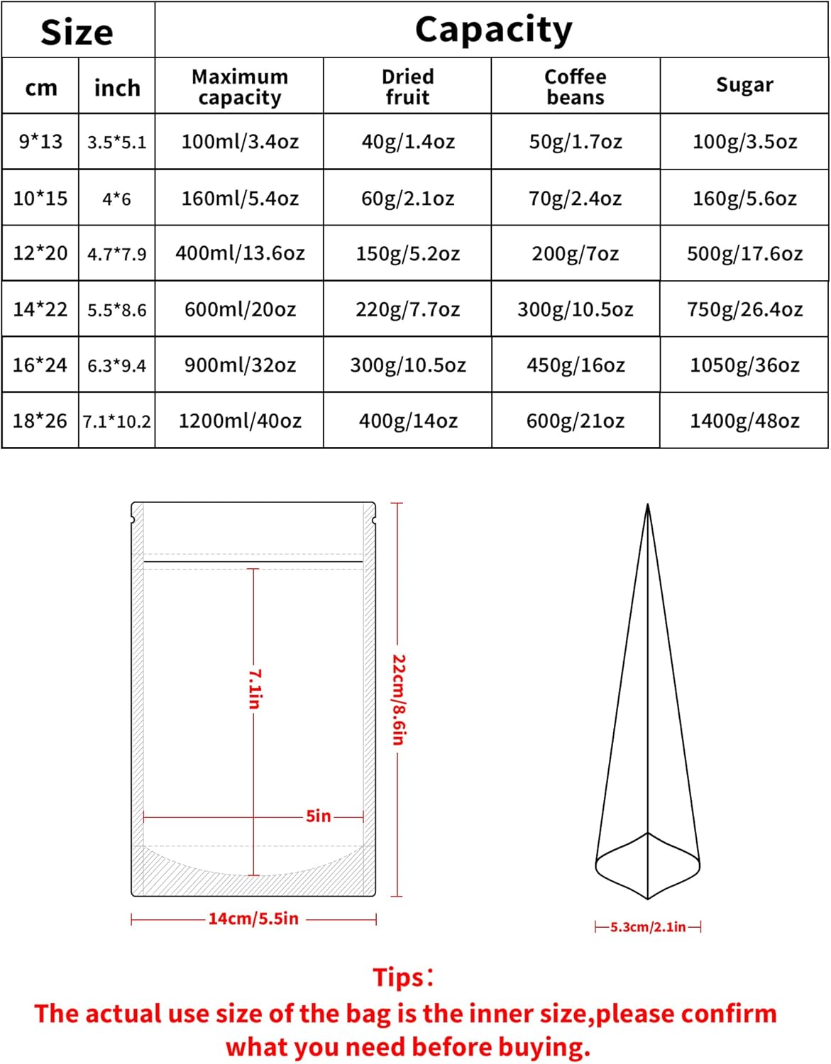 100 Pack Resealable Stand Up Bags,5.5" x 8.6" Smell Proof Pouch Sealable Foil Pouch Bags for Packaging (Black)