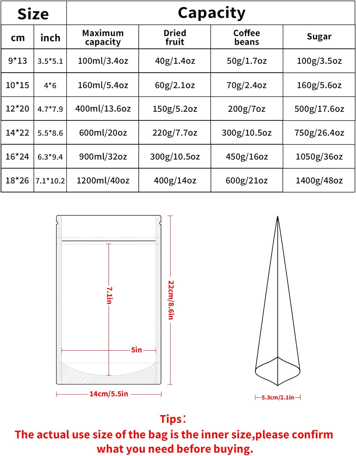 100 Pack Resealable Stand Up Bags,5.5" x 8.6" Smell Proof Pouch Sealable Foil Pouch Bags for Packaging (Gold)