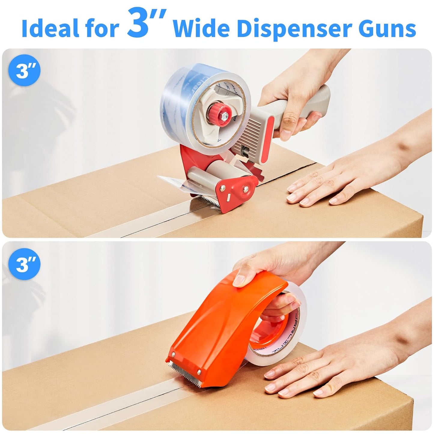 JARLINK No Noise Clear Quiet Packing Tape (18 Rolls), Heavy Duty Packaging Tape for Shipping Packaging Moving Sealing, 2.4mil Thick, 1.88 inches Wide, 60 Yards Per Roll, 1080 Total Yards