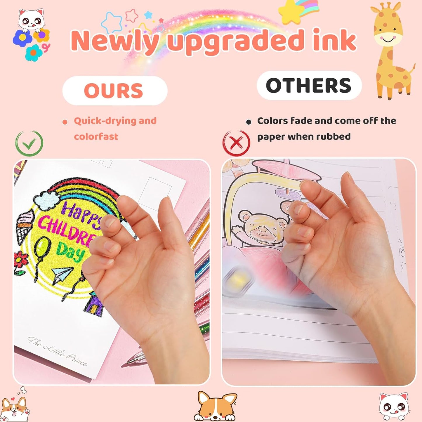 120 Colors Gel Pens, Colored Neon Glitter Pen for Adult Coloring Books, 40% More Ink Fine Point Gel Markers Set, Art Supplies Gift for Adults Drawing Doodling Scrapbook Journaling