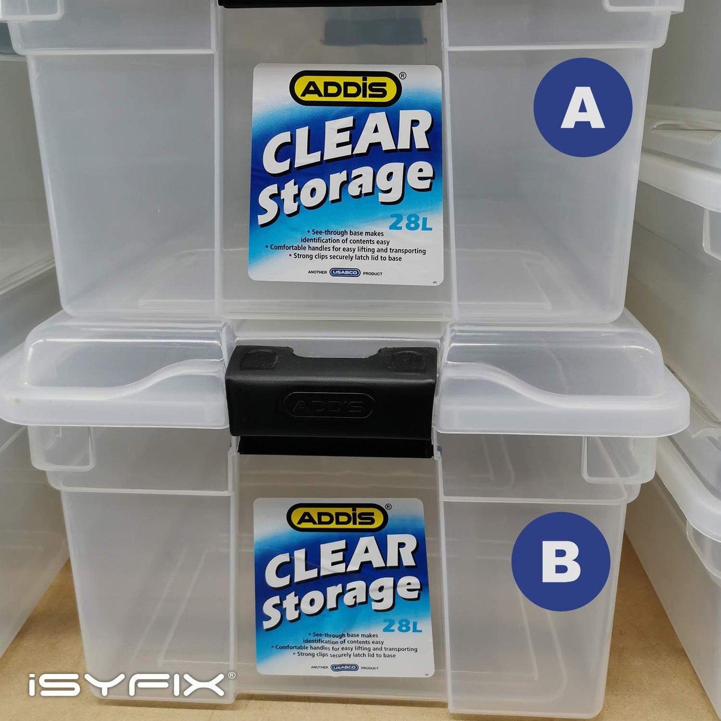 iSYFIX Blue Vinyl Letters Stickers - 2 inch Self-Adhesive, A to Z, 4 of Each Letter - Premium Decal for Indoor & Outdoor, For Inventory, Storage, Organizing, Alphabet for Boxes, Toolbox, Lockers