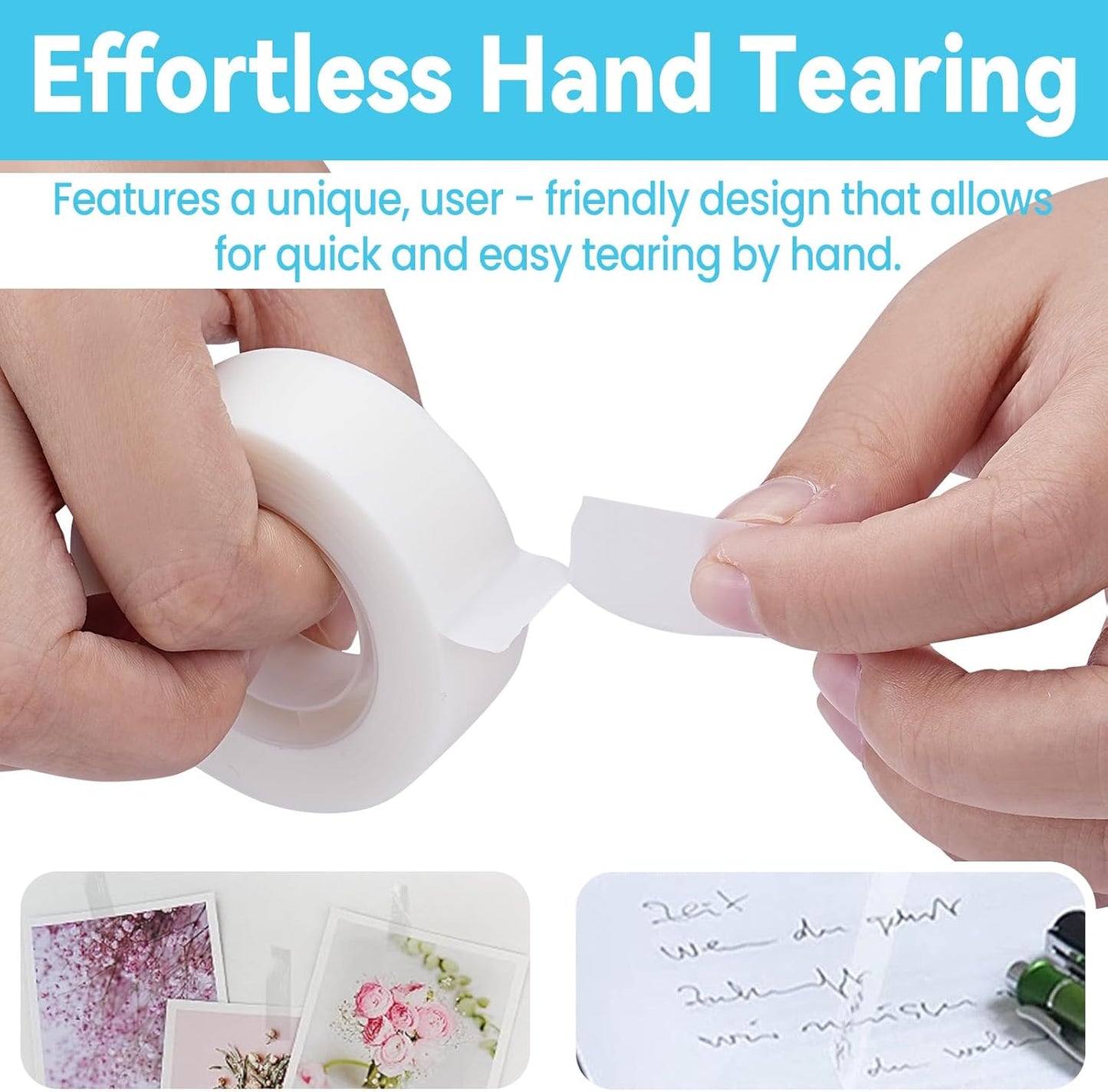 Invisible Tape Refill - Tear by Hand, 3/4'' X 1000'', 16 Rolls Gift Wrap Tape for Repairing, Back to School Supplies, Writable