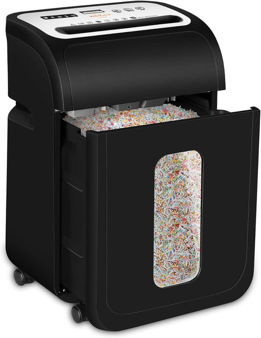Paper Shredder for Home Office14-Sheet 60-Mins Micro Cut Shredder with US Patented Blade,Shred Card/CD/Clip/Staple,for Home Use Heavy Duty,AUTO Jam Proof,5.3-Gallon Pullout Bin(ETL)