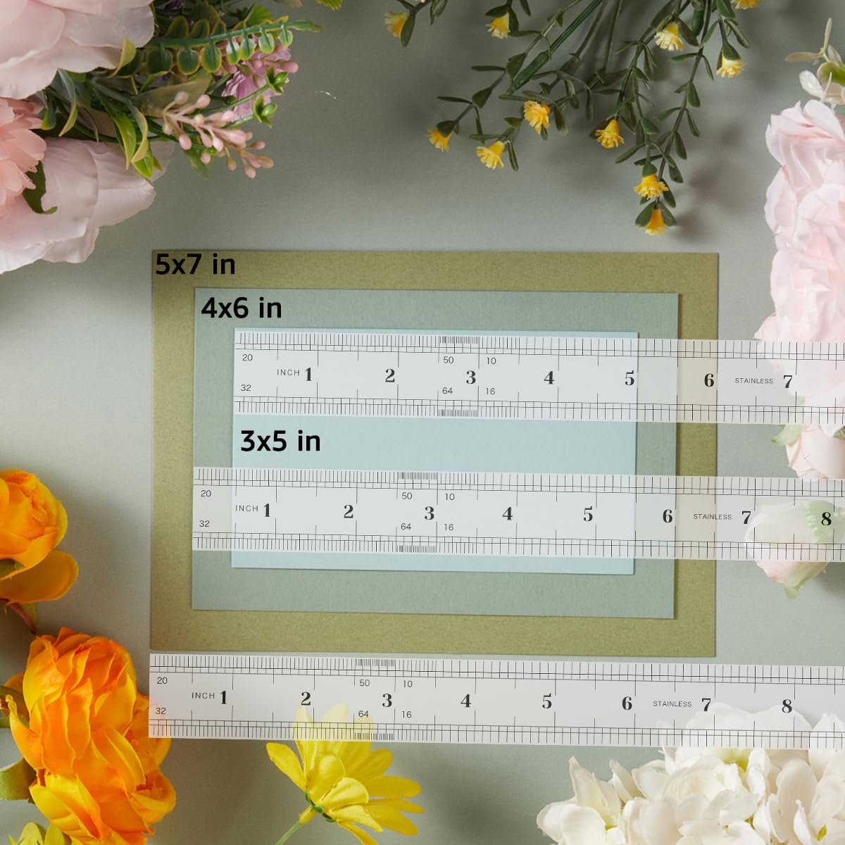 50 Sheets Colored Cardstock Paper 5 Colors, 250 GSM Heavy Card Stock for DIY Art Projects, Cards (Green, 5x7)