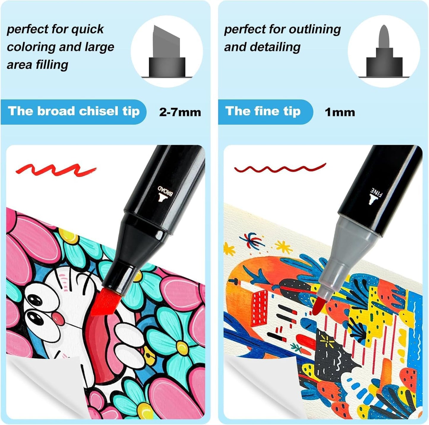 120 Colors Alcohol Markers, Dual Tip Permanent Art Markers with Black Suitcase, For Adults Coloring, Sketching, Card Making and DIY Patinting