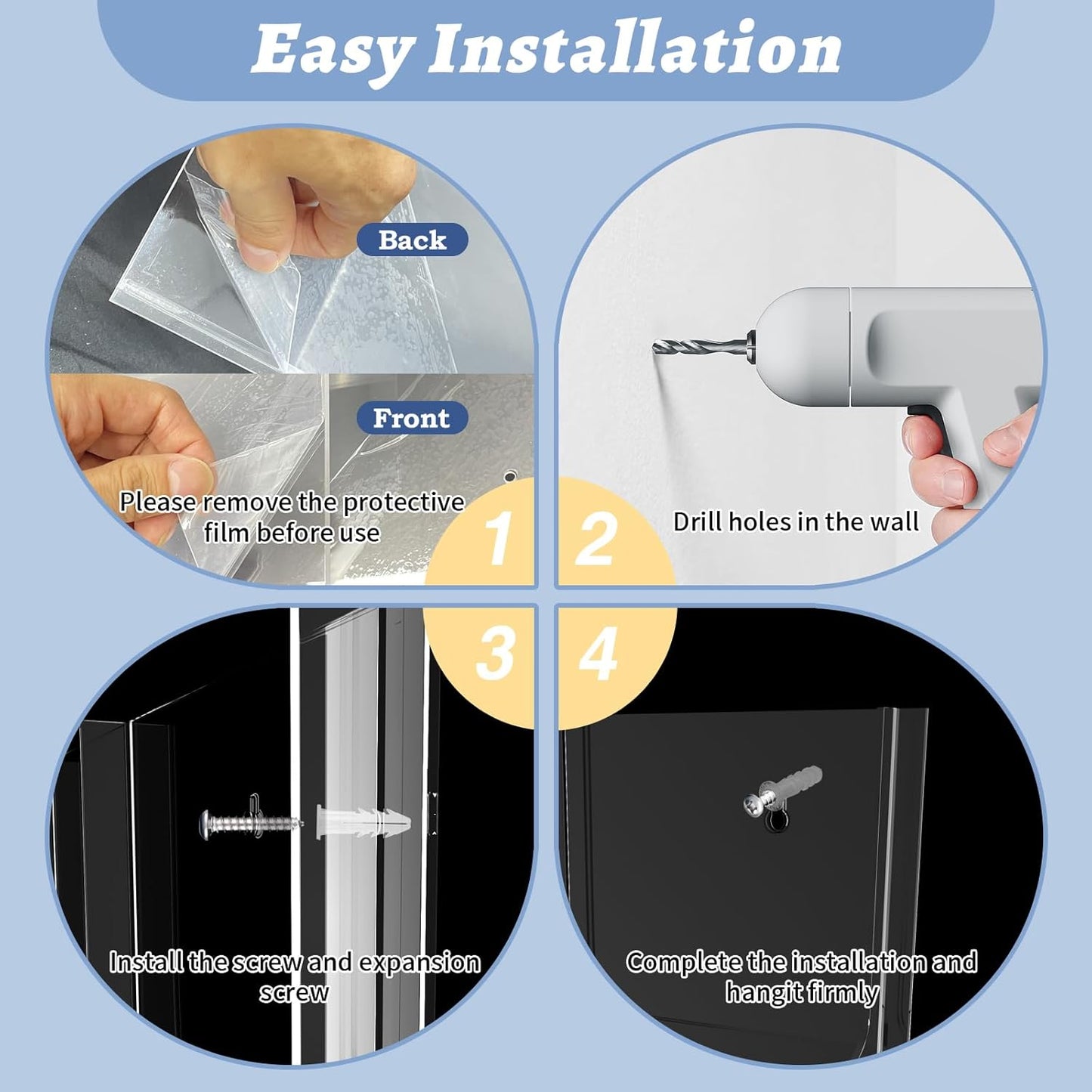 Iridescent Acrylic Wall Mounted Brochure Holder, 6 Magazine Holders and 12 Pamphlet Holders, Color-Shifting Display Rack, Trifold Flyer Rack, Literature Storage Rack for Home, Offices, Waiting Room