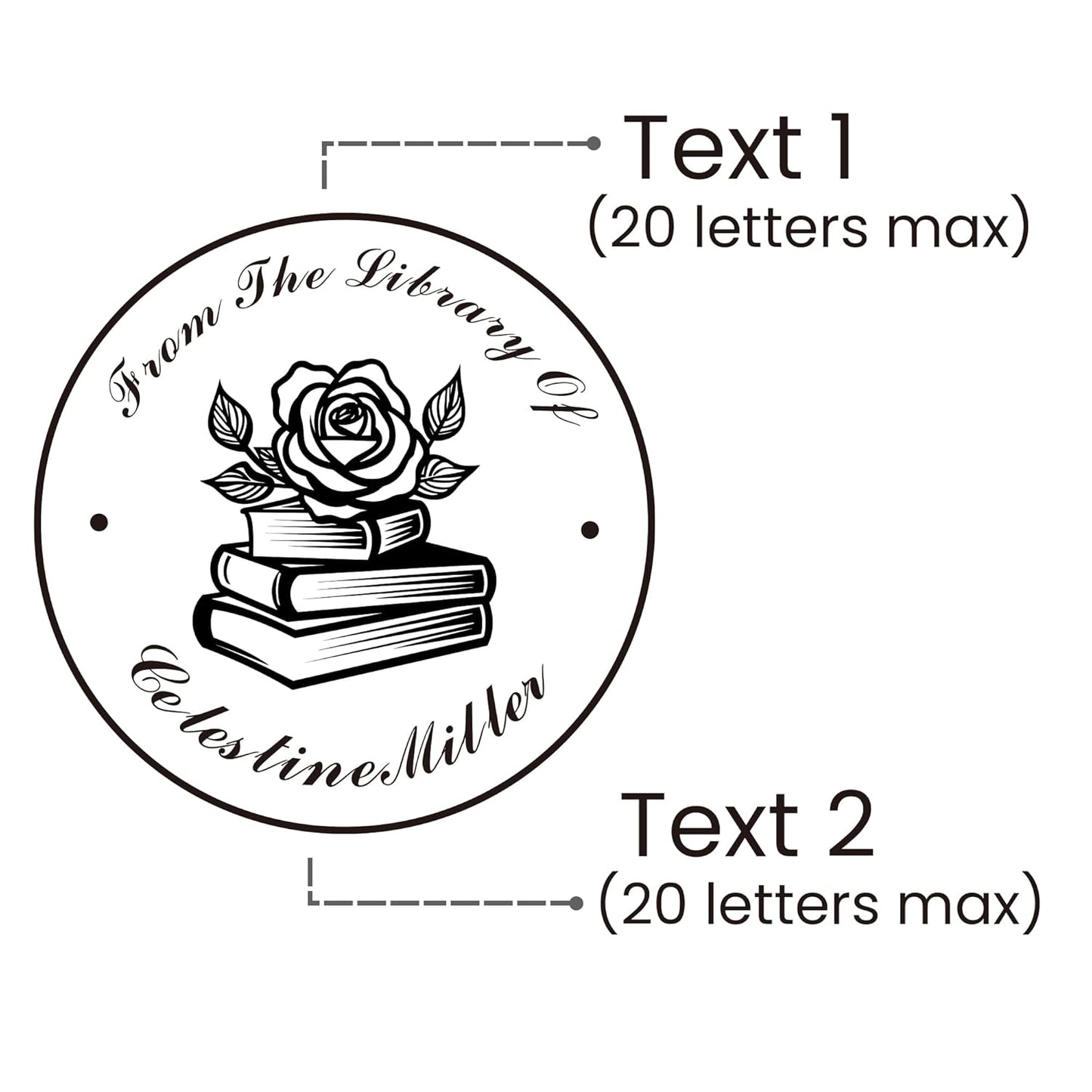 Book Embosser Custom Embosser Stamp with Your Name or Design Personalized Library Embosser Stamp Customized Books Business Cards Paper Documents Notebooks etc. (10)