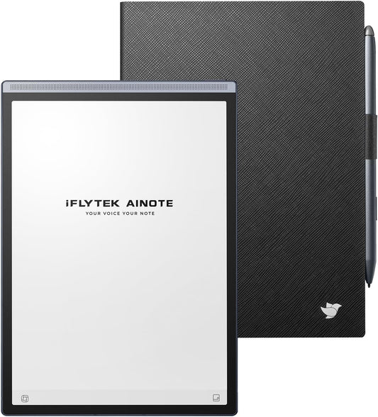 AINOTE Air 2 Bundle with Black Folio – 8.2'' Digital Writing Tablet with Pen, Smart Voice-to-Text Notes, Multilingual Transcription, ChatGPT Integration