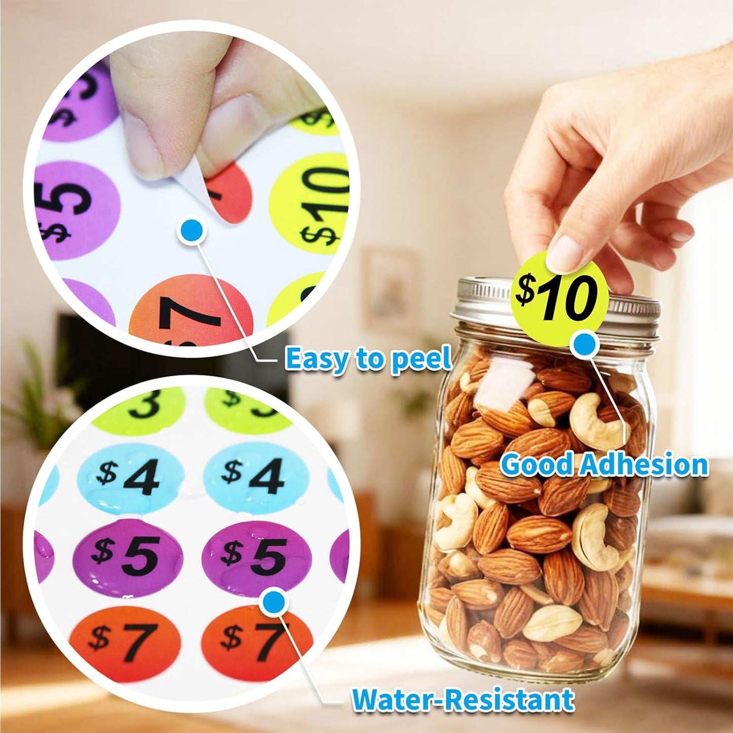 1560 Pcs Removable Garage Sale Price Stickers, 1400pcs Yard Sale Price Stickers & 160pcs Blank Princing Labels, Price Tag for Flea Markets, County Fairs & Retail Use