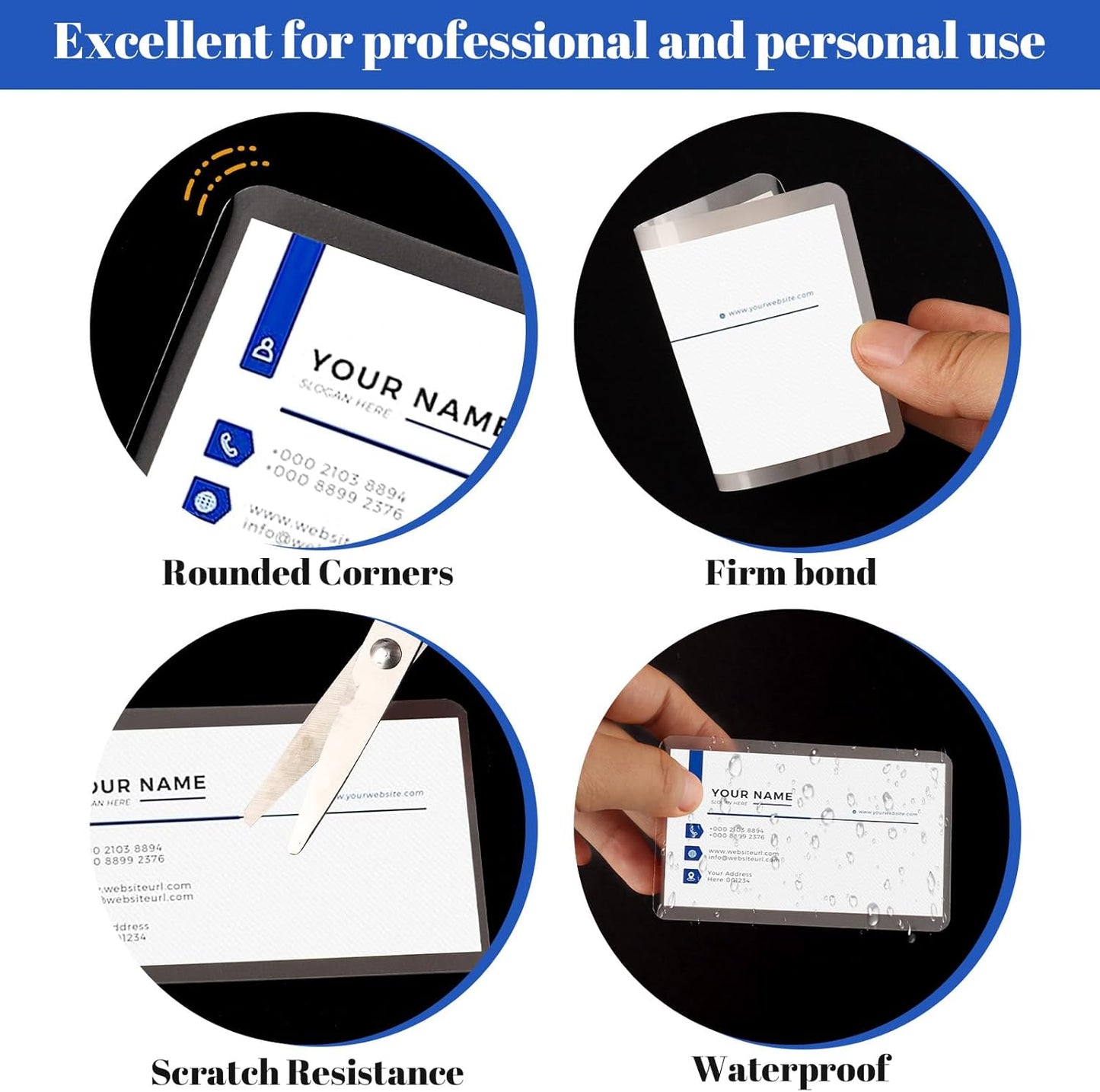 500 Count 2.3x3.7 Inch Thermal Laminating Pouches, 5 Mil, Hold 2x3.5 Inch Business Cards, Clear Card Laminating Pouches Protection for Business Cards Student Cards