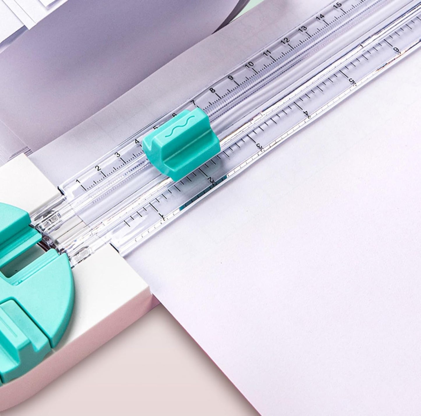 4-in-1 Multi-Function Paper Trimmer,Bidirectional Papers Cutter, Equipped with Straight,4 in 1 Paper Cutter 4 Styles Craft Paper Cutter Multi-Function Scrapbooking Tool (Green)